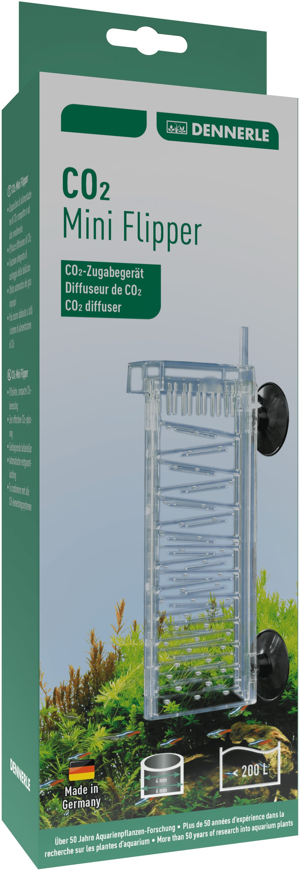 DENNERLE CO2 Diffusor CO2 Mini-Flipper, Aquarien bis 200 l