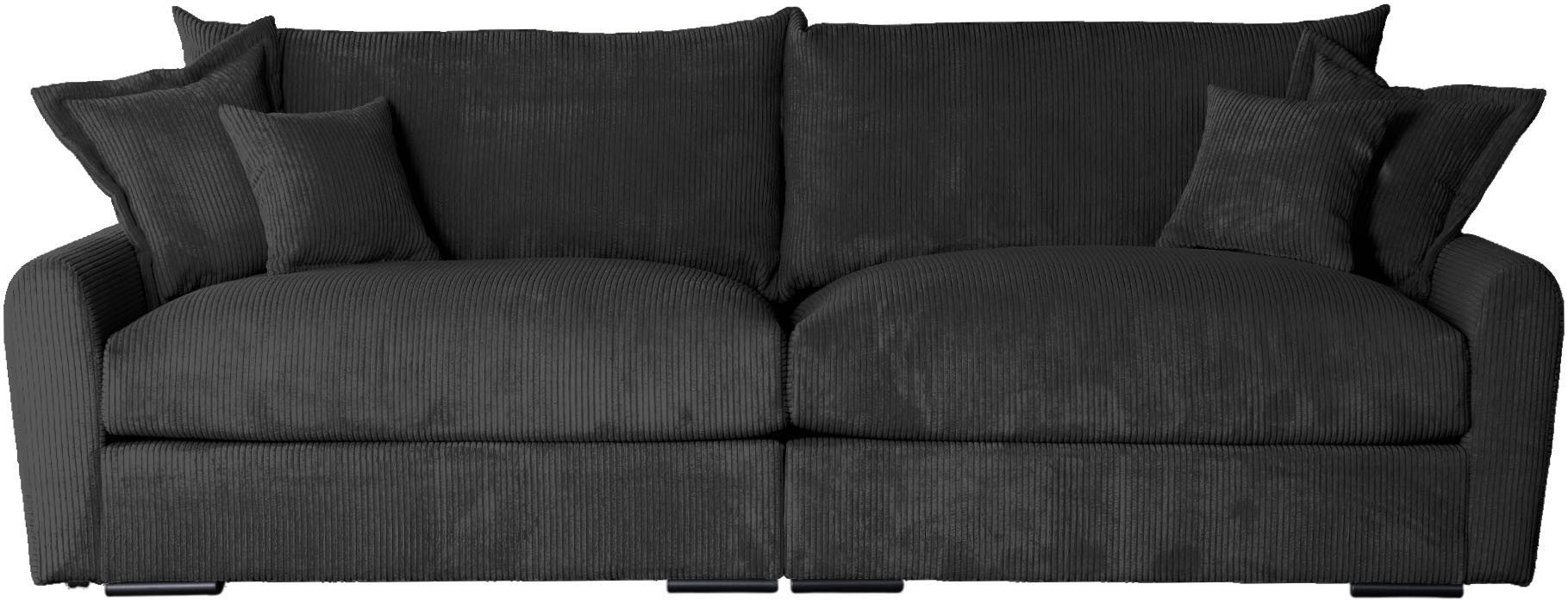 Home affaire Big-Sofa Finca XL, B: 190 cm, 4 Zierkissen, Mega-Sofa, in Cord oder Chenille-Struktur, Federkern