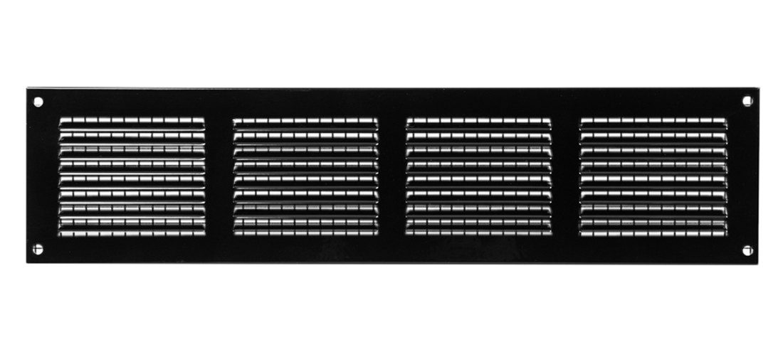 Lüftungsgitter Вентиляционные решетки LG-4010 BL Schwarz 400 x 100 Fliegengitter Abluftgitter, mit Insektenschutz