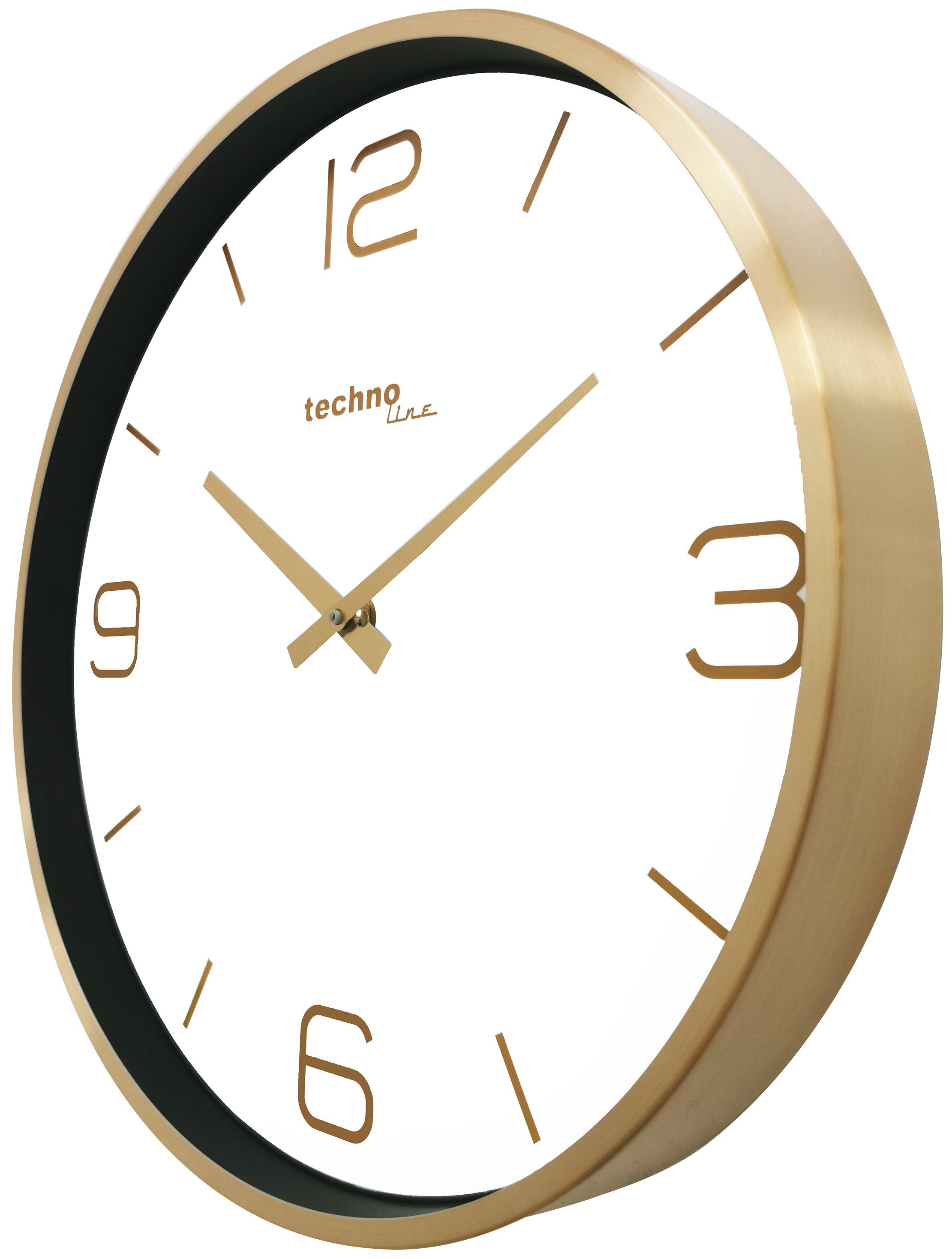 technoline Wanduhr WT 7280 (goldfarbene Wanduhr günstig online kaufen