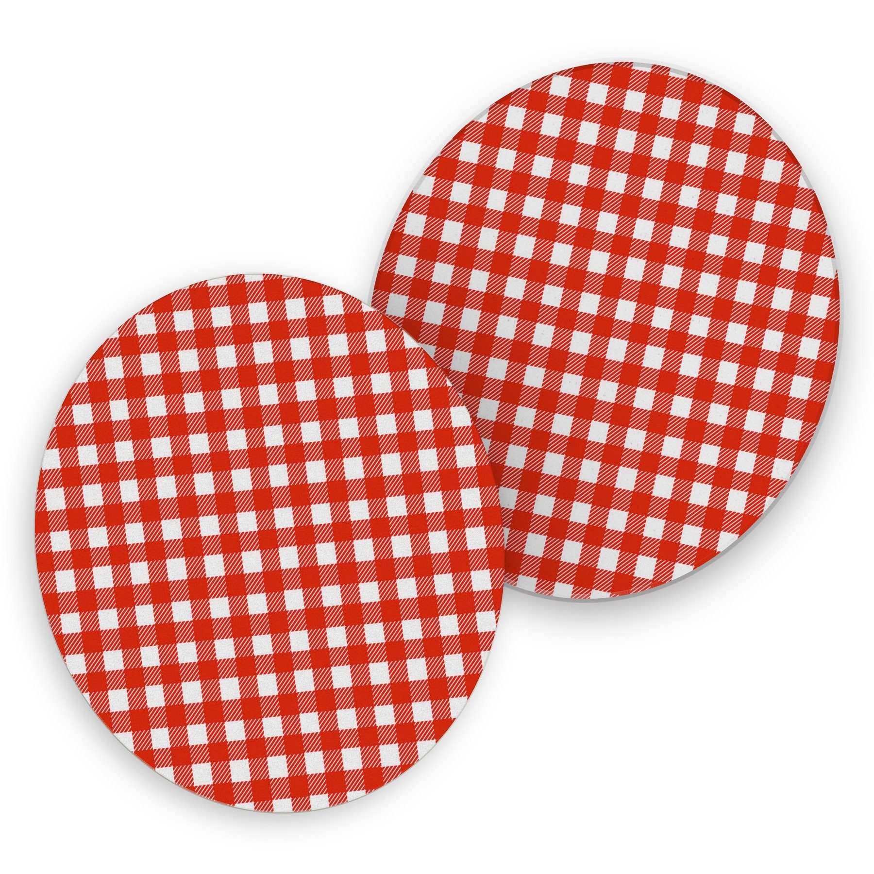 itenga Bierdeckel itenga 40x Bierdeckel rot weiß kariert Untersetzer 10,7cm