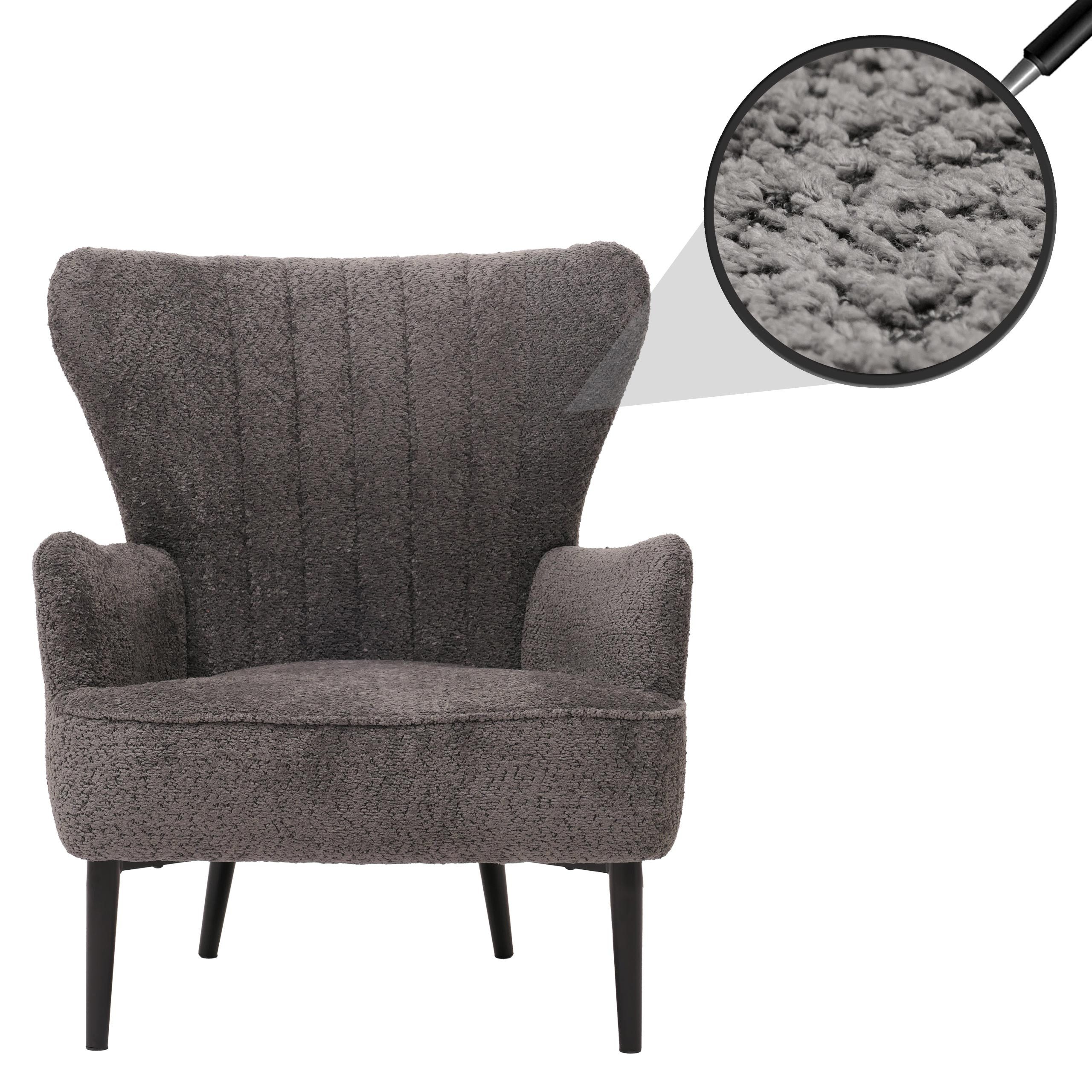 MCW Loungesessel MCW-K37-C, Mit Armlehnen, Mit dekorativen Ziernähten