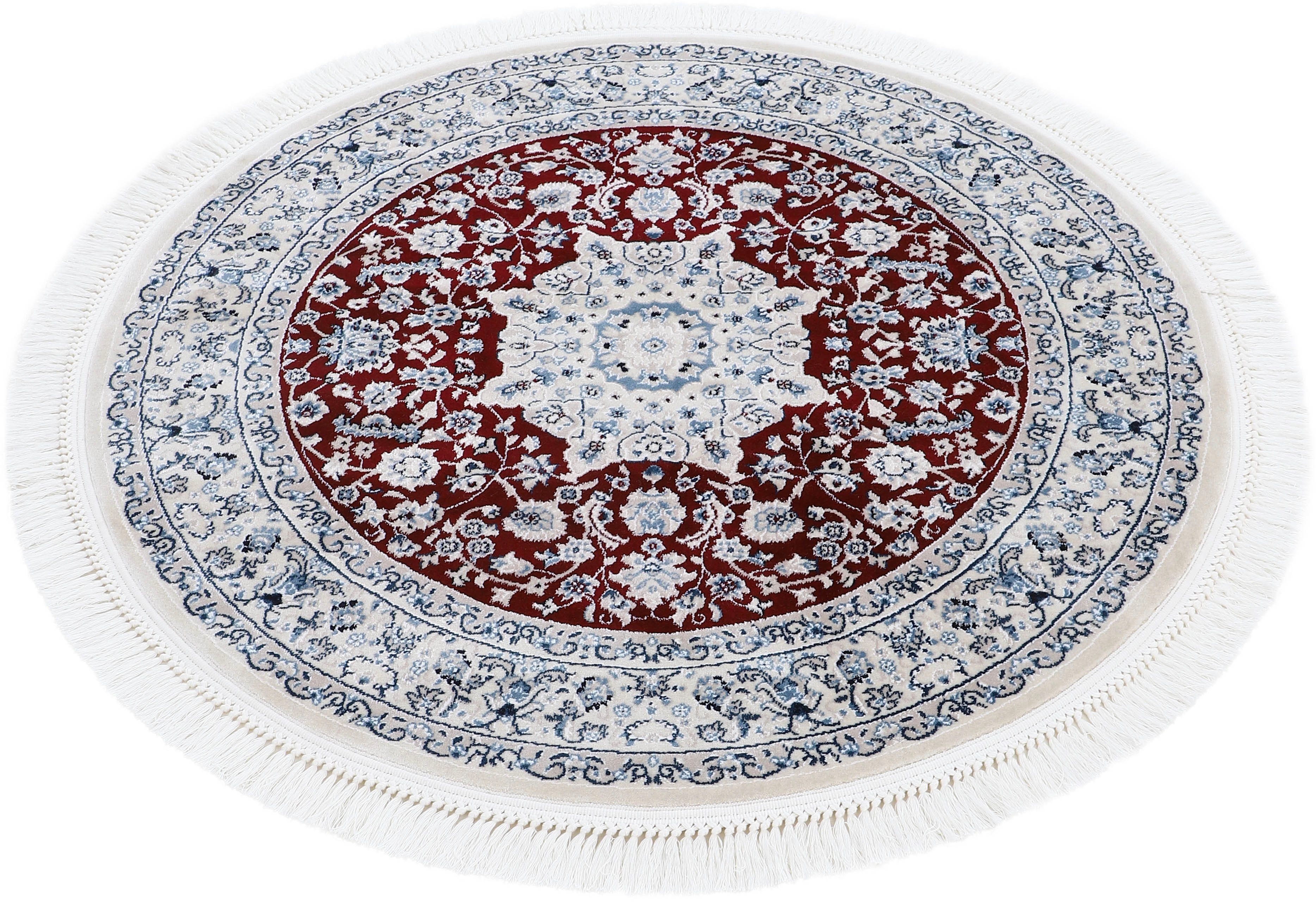 Teppich Nain Diane, carpetfine, rund, Kurzflorteppich, rot Höhe: Look mm, 8 Orient