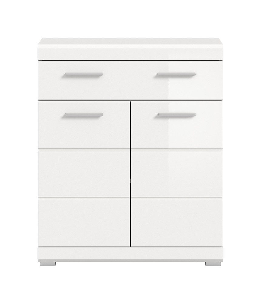 xonox.home Hochschrank Standschrank breit Scout, weiß Hochglanz / weiß (1-St) Badmöbel, Badkombination