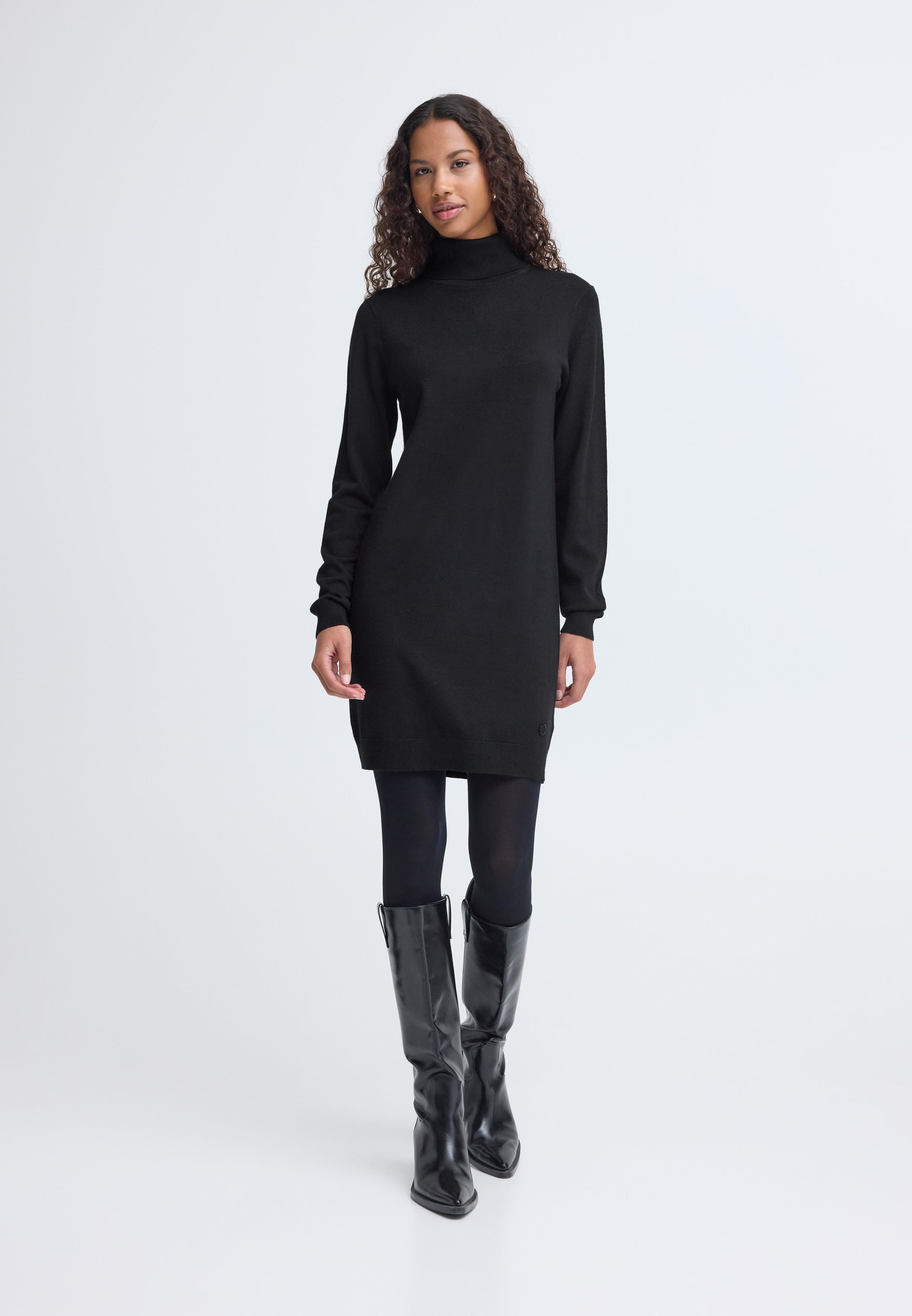 OXMO Strickkleid OXAida Schickes Strickkleid mit Rollkragen