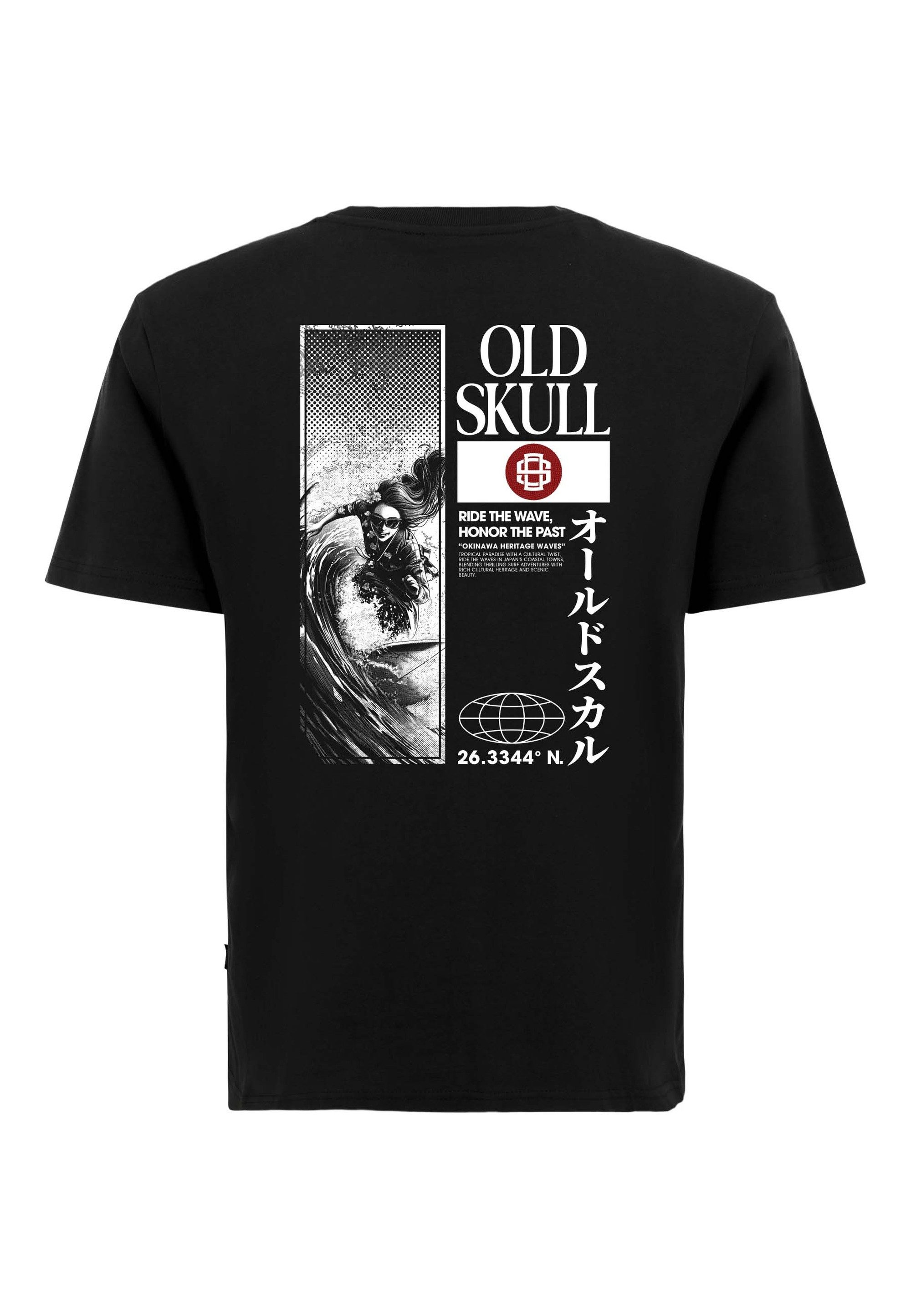 Oldskull T-Shirt Asian Lotus Surf Logo Graphic Traditionelles fernöstliches Motiv