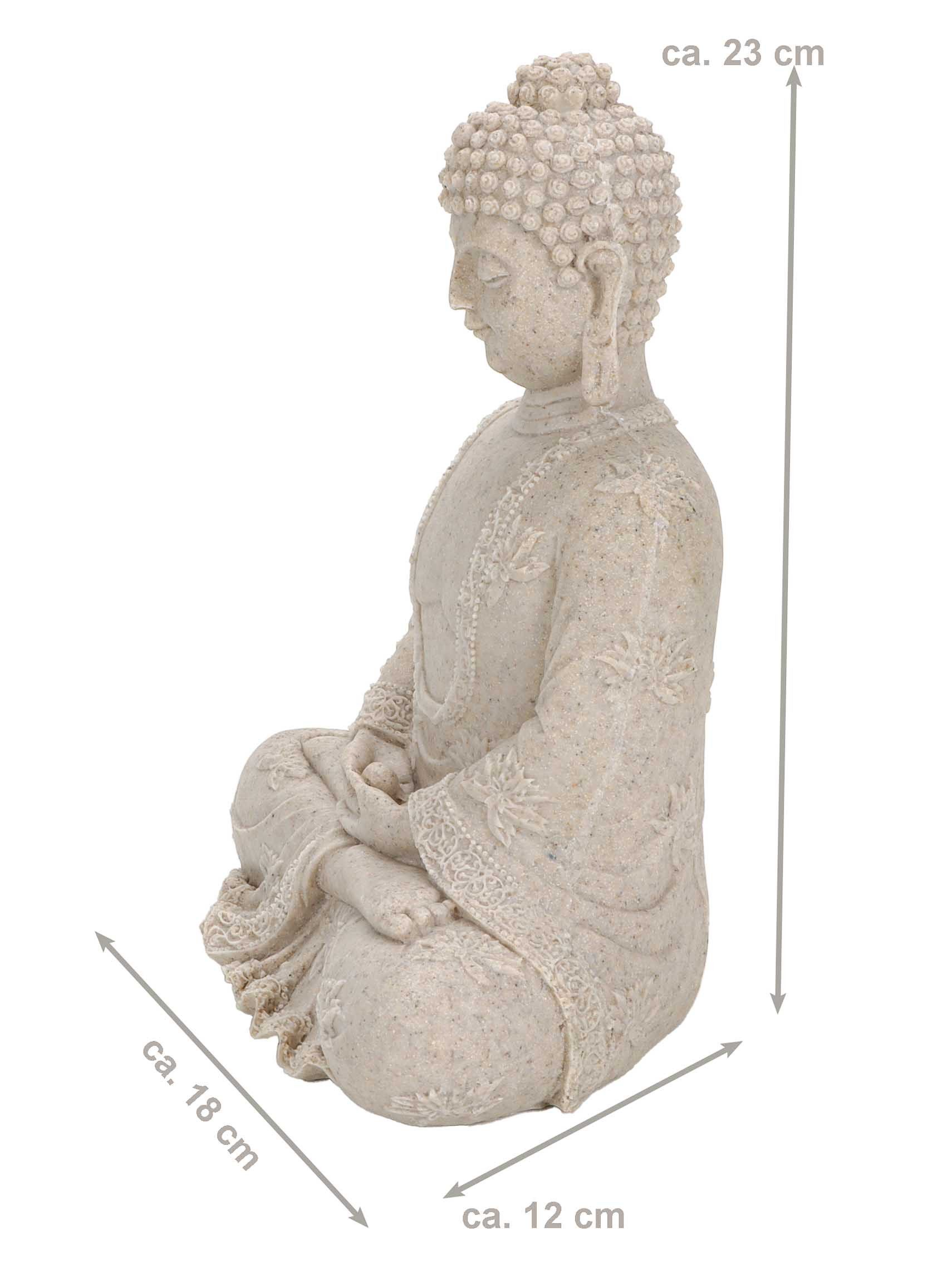 Bubble-Store Buddhafigur Buddha Figur sitzend in Stein-Optik (Buddha Figur 23 cm, 1 St., Buddha im Lotussitz), Buddha Dekofigur