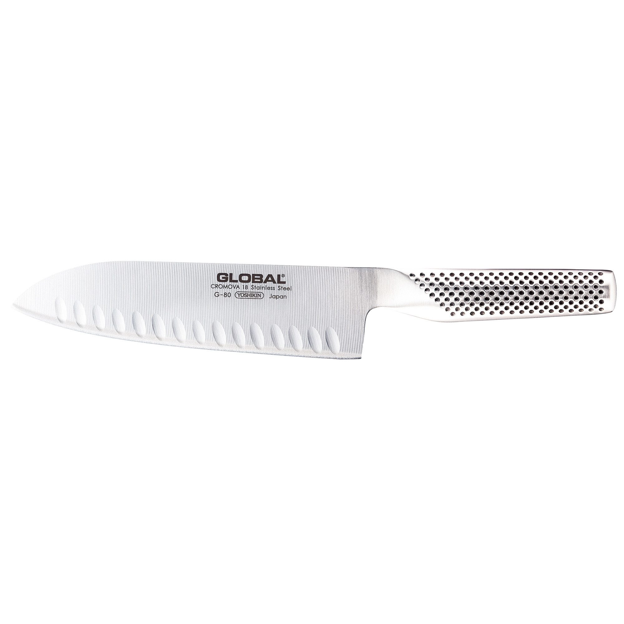 GLOBAL Santokumesser Santoku mit Kullen 18 cm G-80
