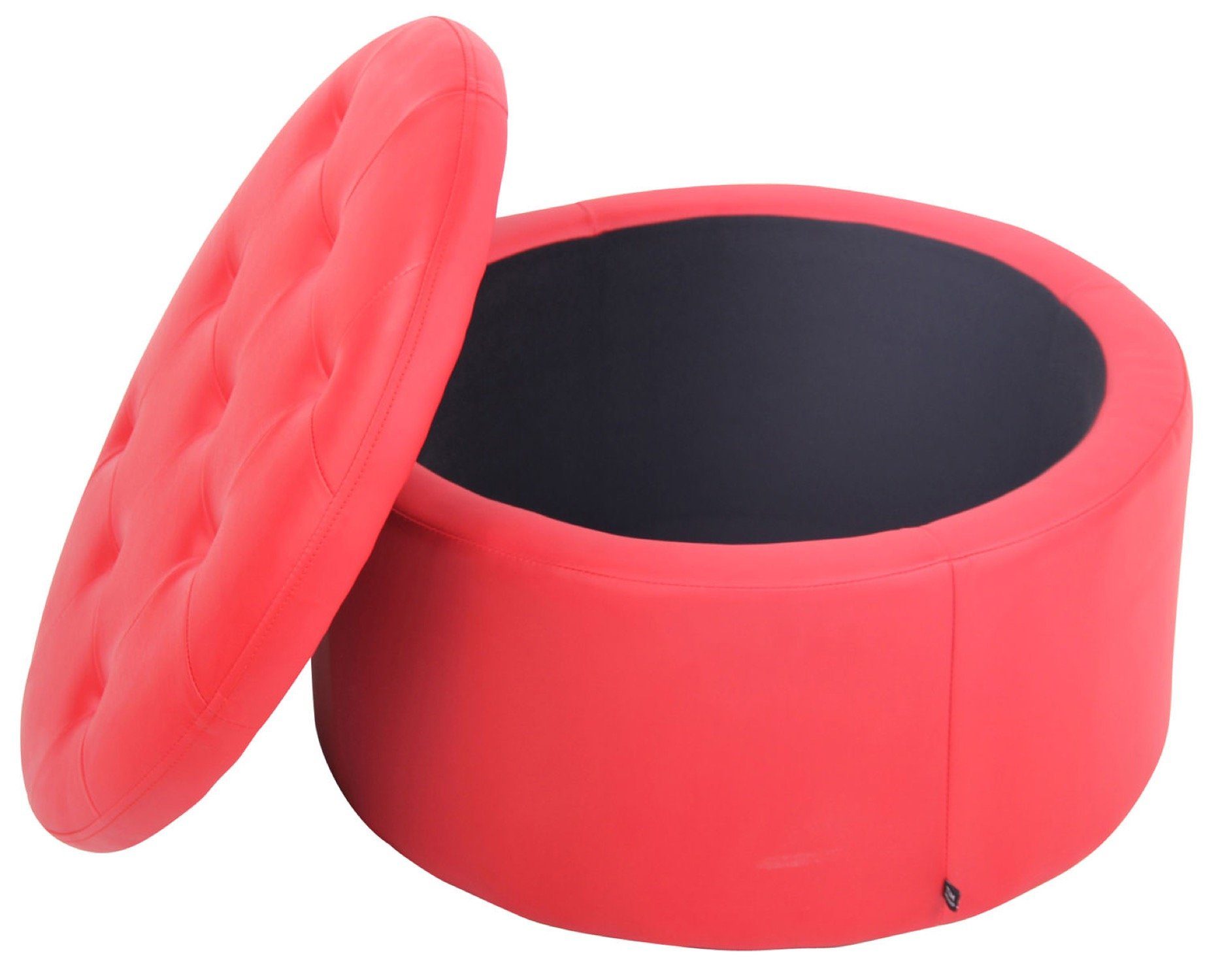 TPFLiving Sitzhocker Eva - kg x Maße (HxBxT): 8 rot), Kunstlederhocker x mit mit Sitzkomfort Gewicht: - 35 hohem - Polsterhocker Farbe Stylischer Gestell, 60 1 cm St., (Beistellhocker stabilem 60