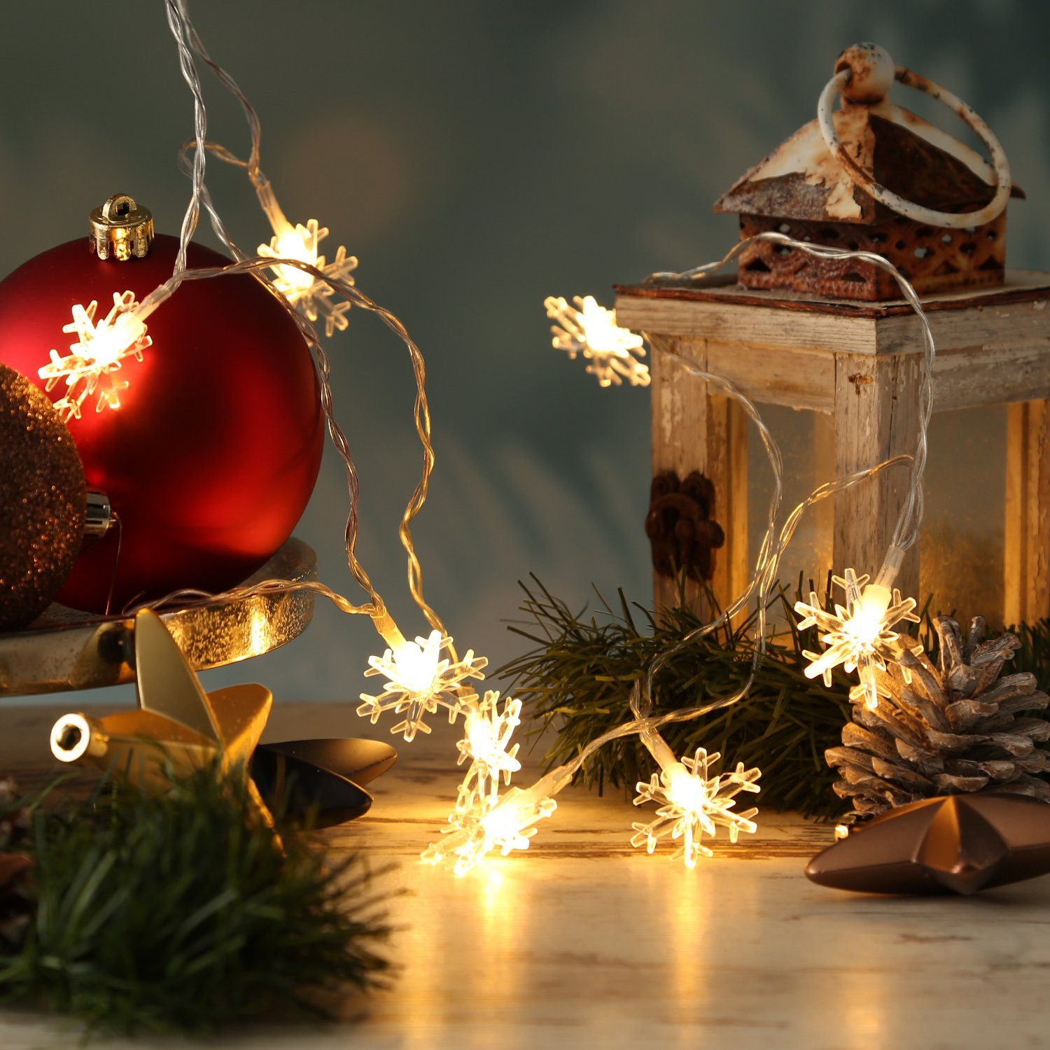 MARELIDA LED-Lichterkette Schneeflocken 2m Deko Winter Weihnachtsbeleuchtun günstig online kaufen