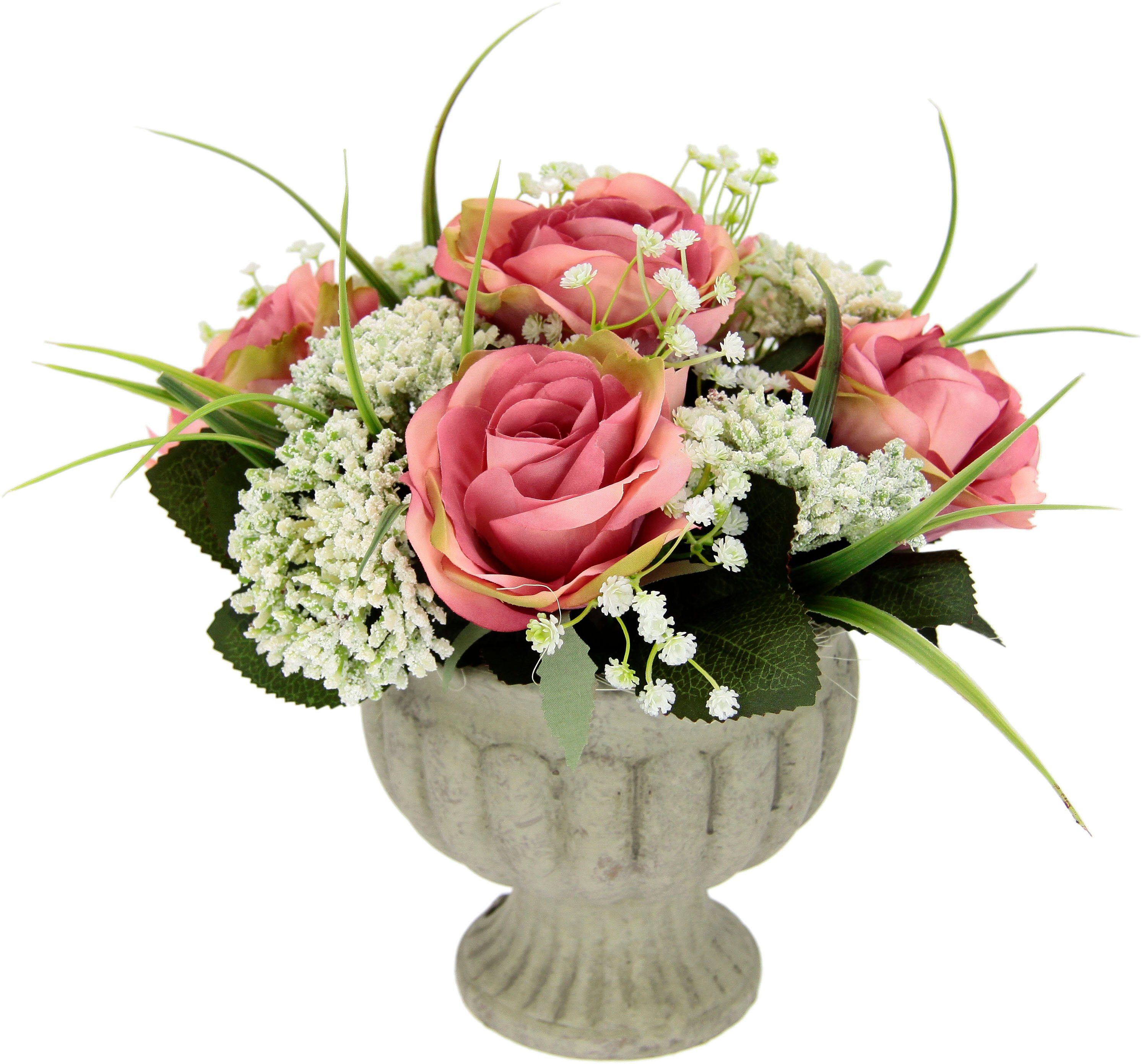 Kunstpflanze Arrangement Rosen in Pokal Rosen, günstig online kaufen