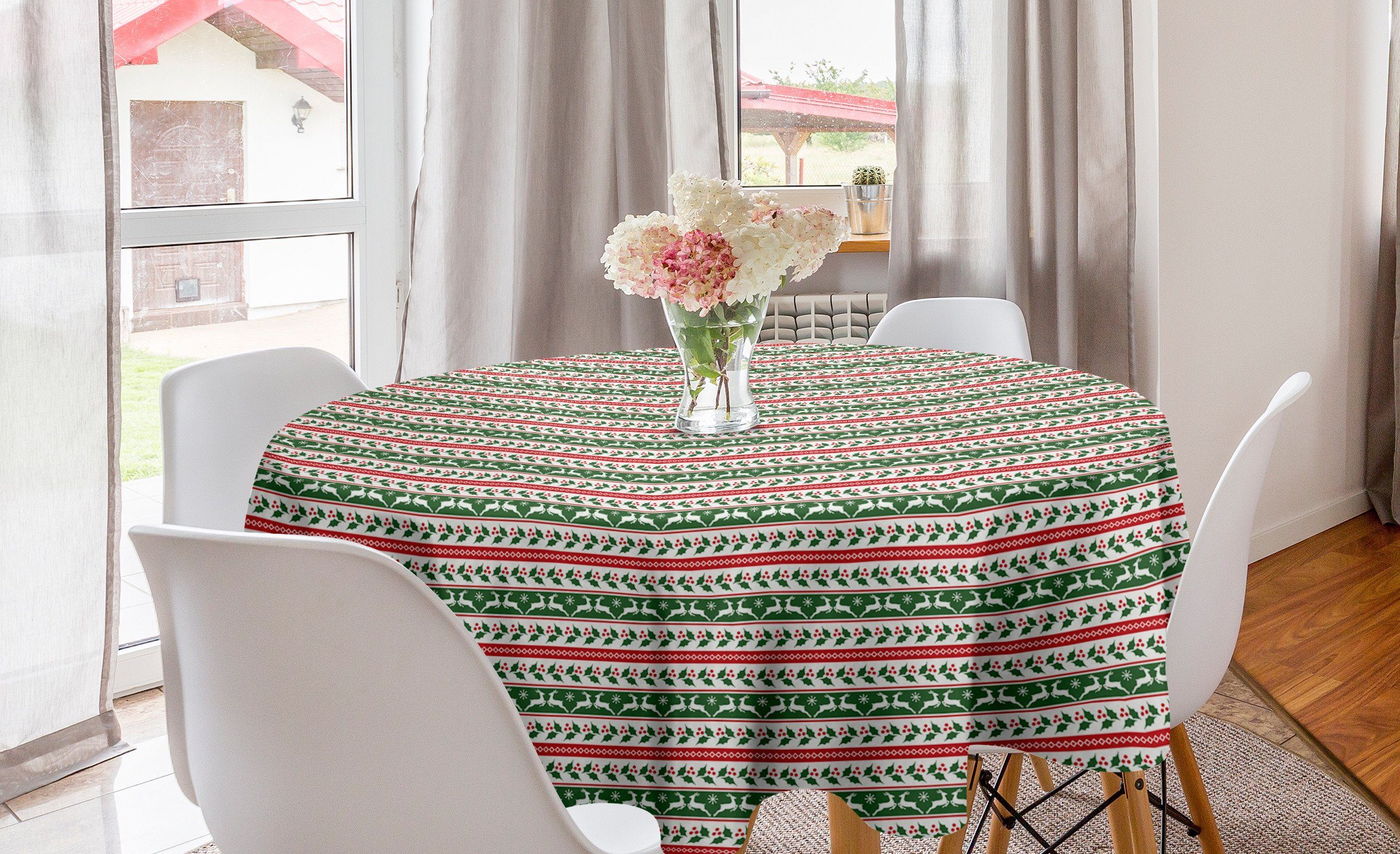 Tischdecke Dekoration, Esszimmer Abdeckung Küche Rentiere für Abakuhaus Tischdecke Kreis Borders Weihnachten