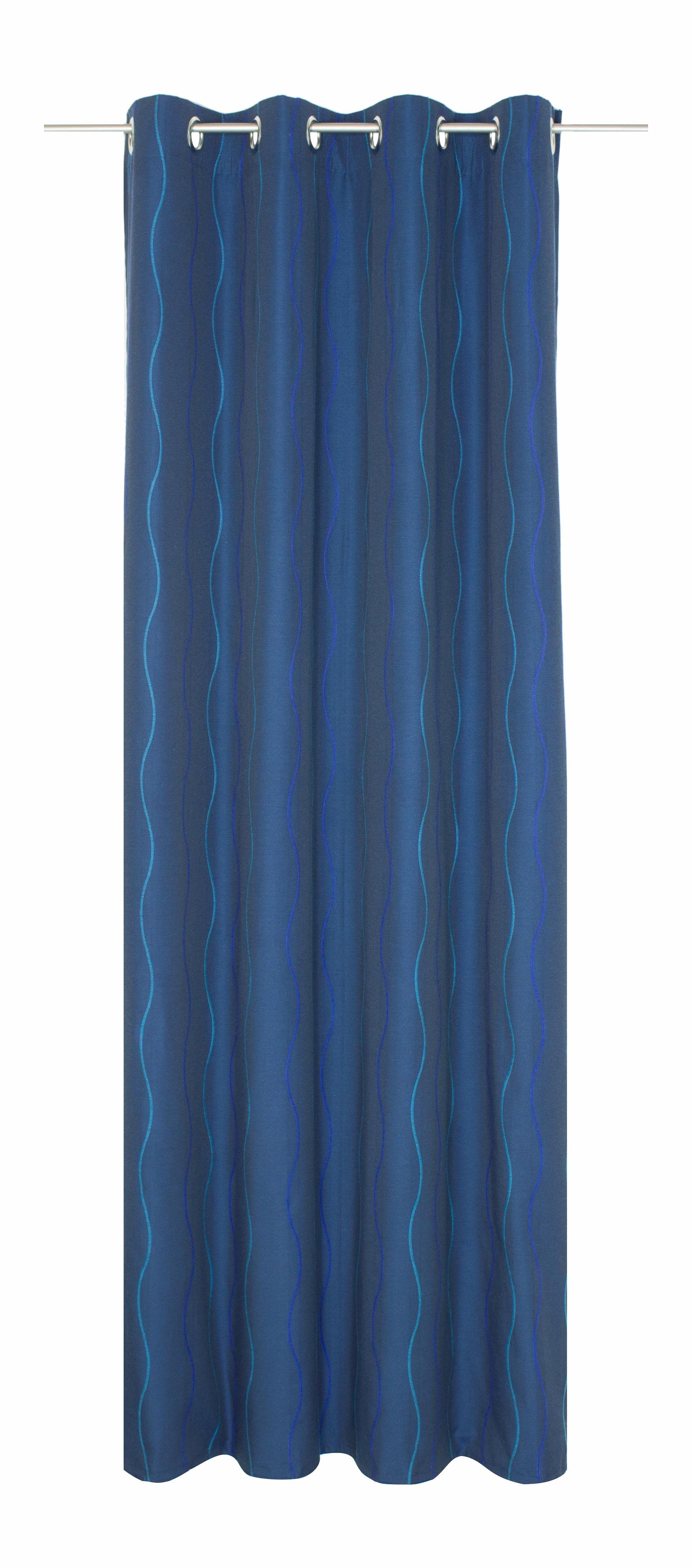 Vorhang Sepino, Wirth, Ösen (1 St), blickdicht, Jacquard blau