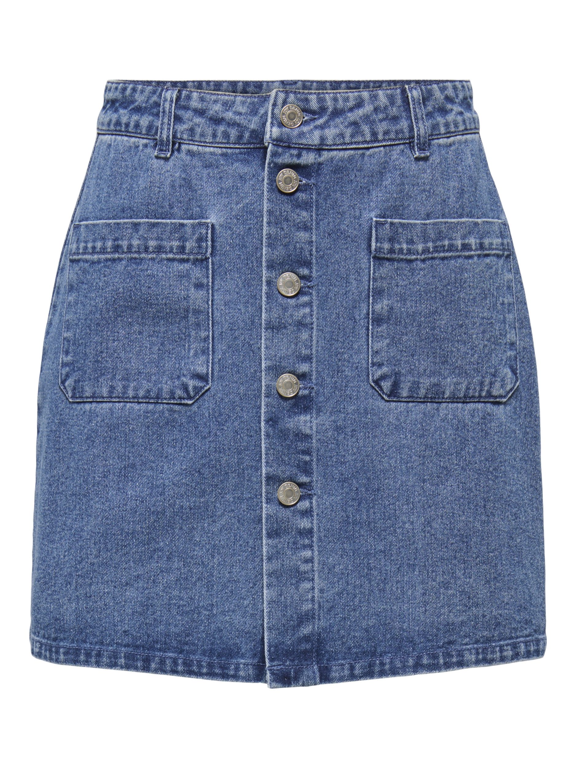 JDY A-Linien-Rock JDYSHIRAZ HW SKIRT DNM, Medium Blue Denim