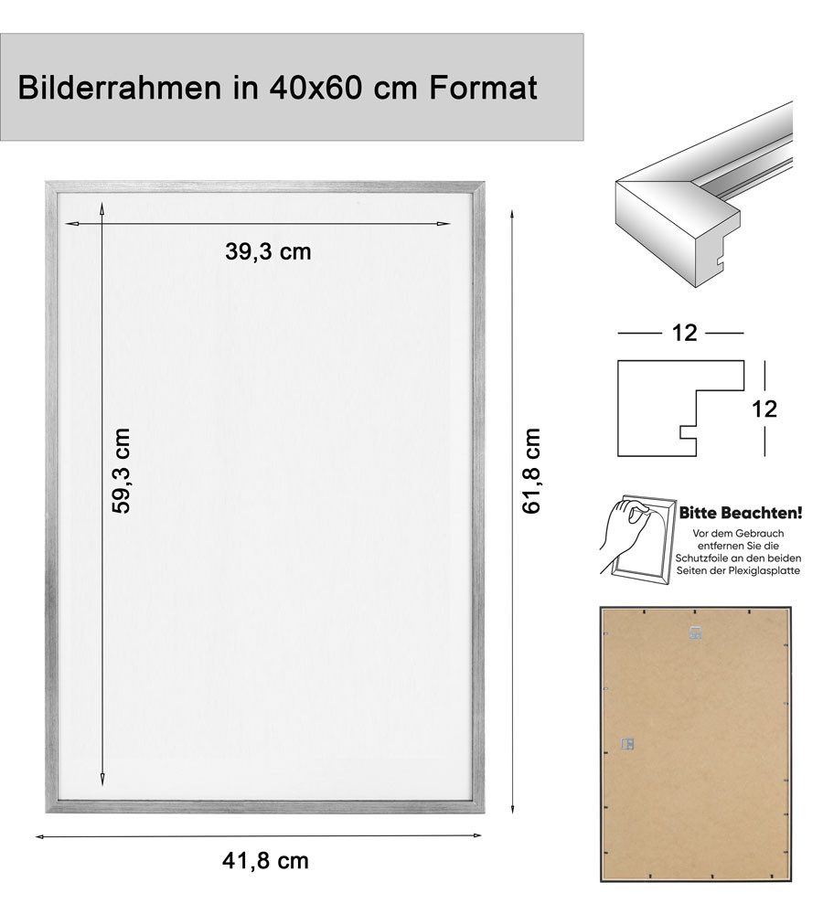 IDEAL TREND Bilderrahmen 3er 5er Set Holz Bilderrahmen Lifestyle Plexi Foto Rahmen Collage Wand, für 3 Bilder (3 St), Holz Bilderrahmen mit Papiereinleger und K – Bild 5 von 5