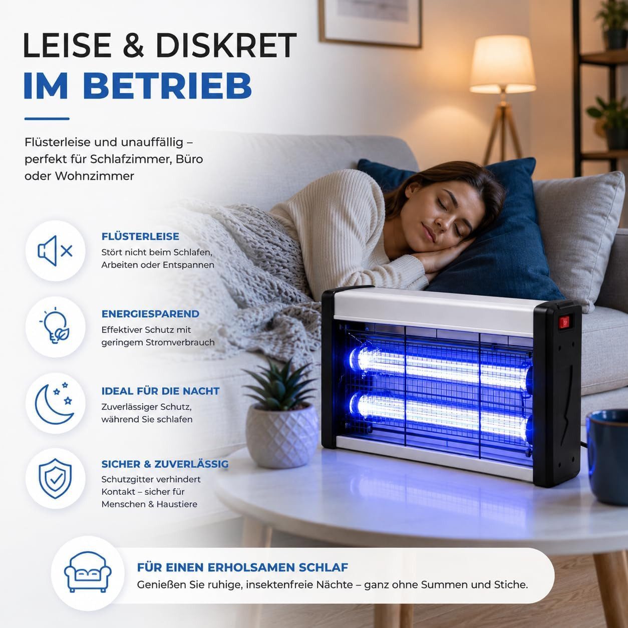 TK Gruppe Insektenvernichter Elektrischer UV-Insektenvernichter für innen, rund oder eckig – Bild 4 von 5