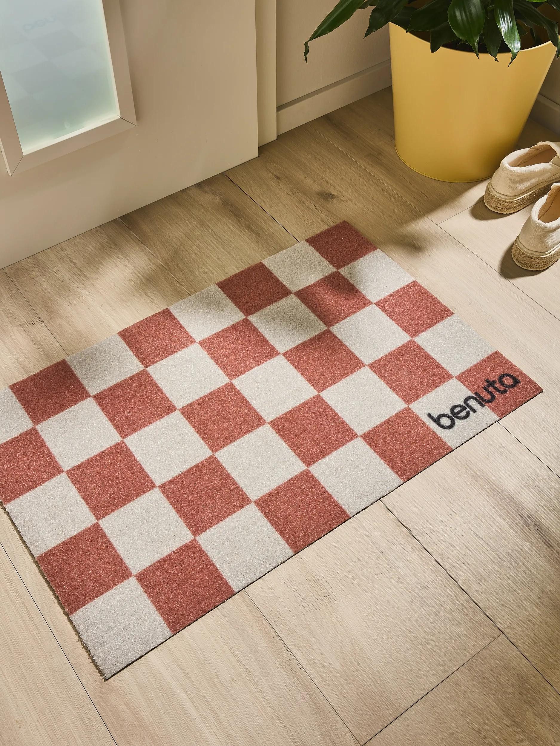 benuta Fußmatte Checker, rechteckig, Höhe: 5 mm, Kunstfaser, Berber, Ethno-Style, Wohnzimmer