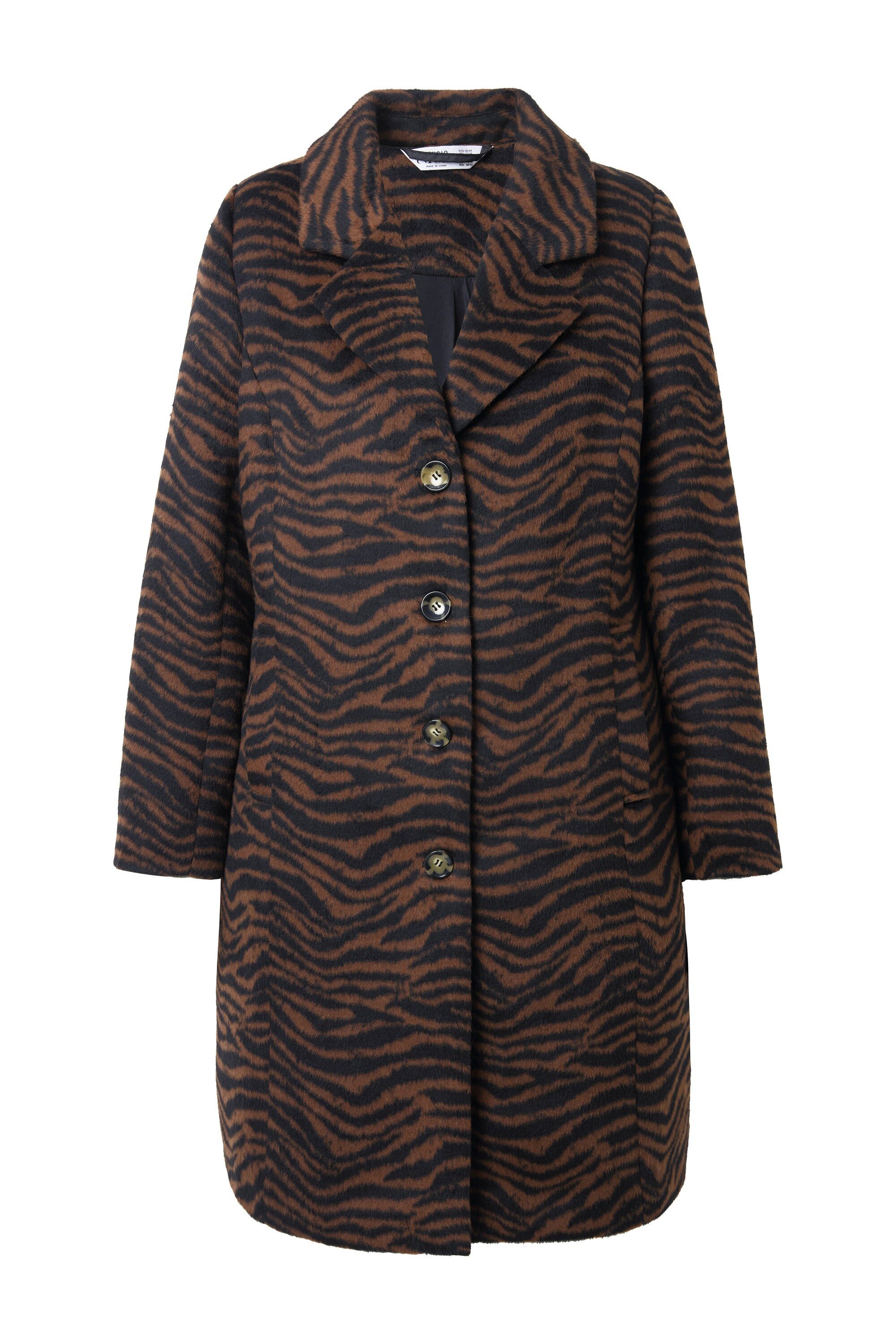 Studio Untold Wintermantel Mantel Kunstfellbesatz Zebra-Muster Revers Kompl günstig online kaufen