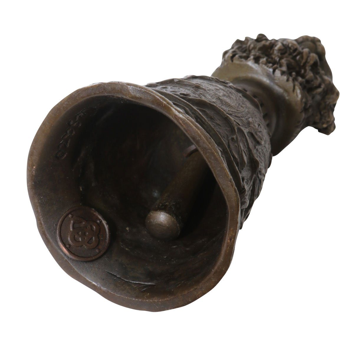 Aubaho Dekoobjekt Tischglocke Katze Antik-Stil F Bronzeskulptur Handglocke Bronze Glocke