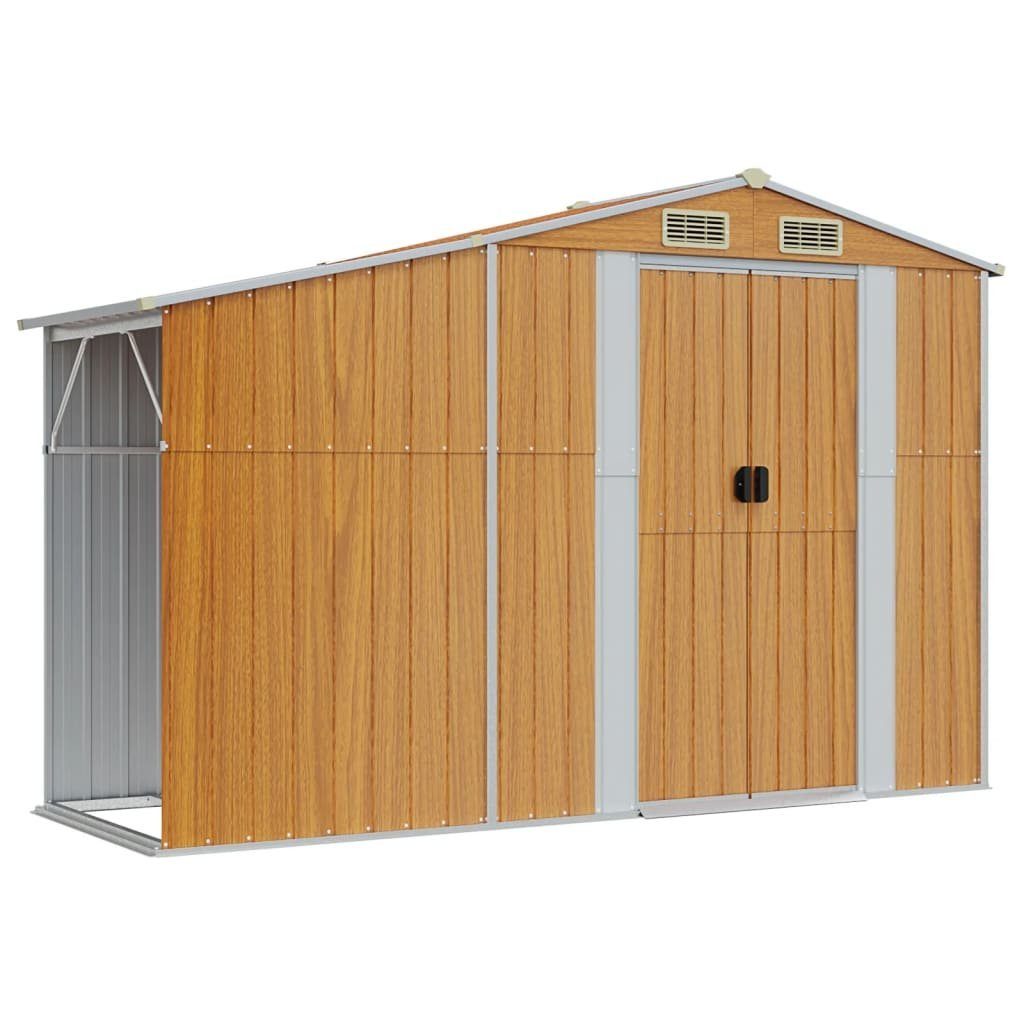 vidaXL Garten-Geräteschrank 277 x 107 x 179 cm Gerätehaus Braun 277x93x179 cm Verzinkter Stahl