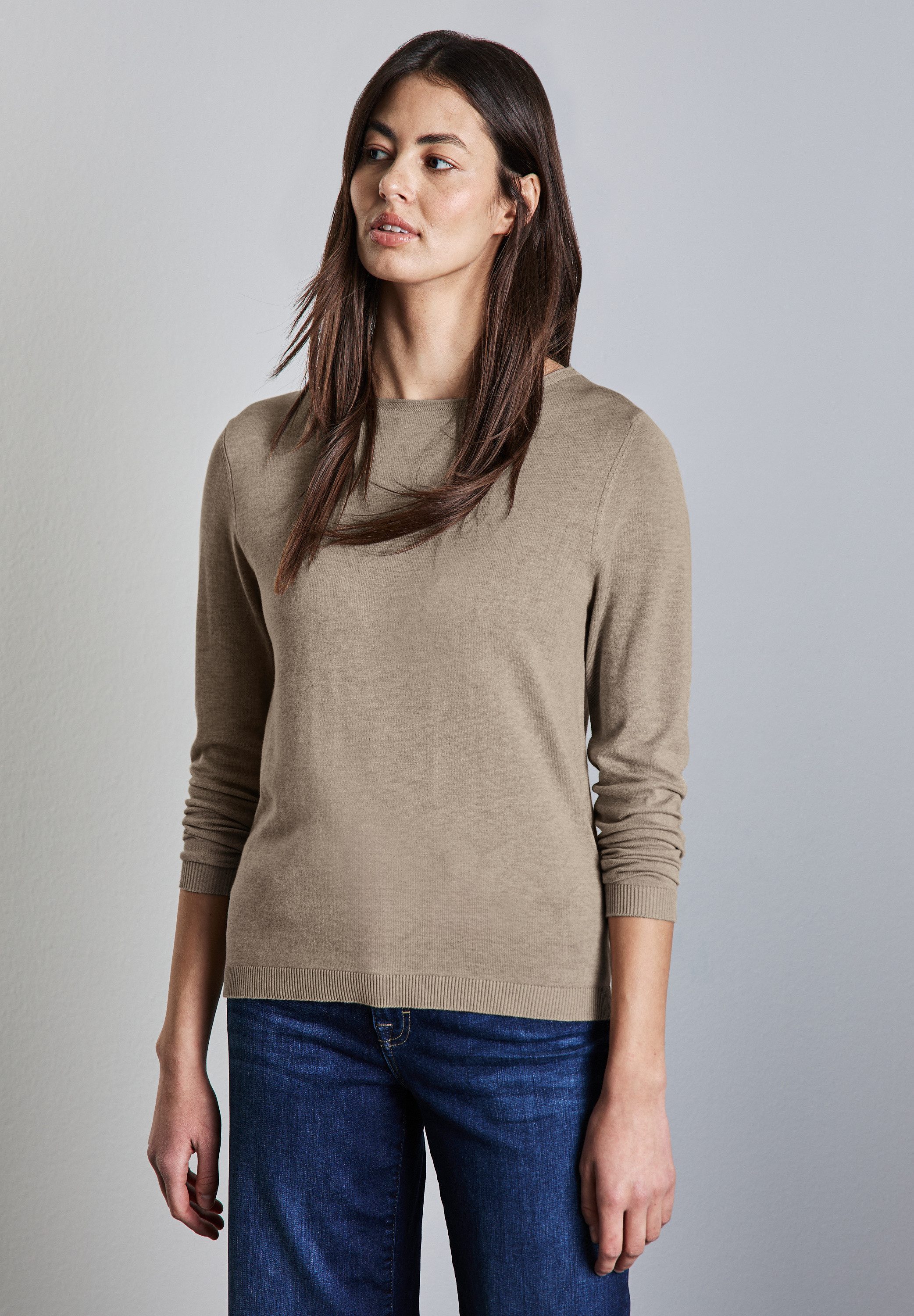 STREET ONE Strickpullover mit Rollsaum am günstig online kaufen