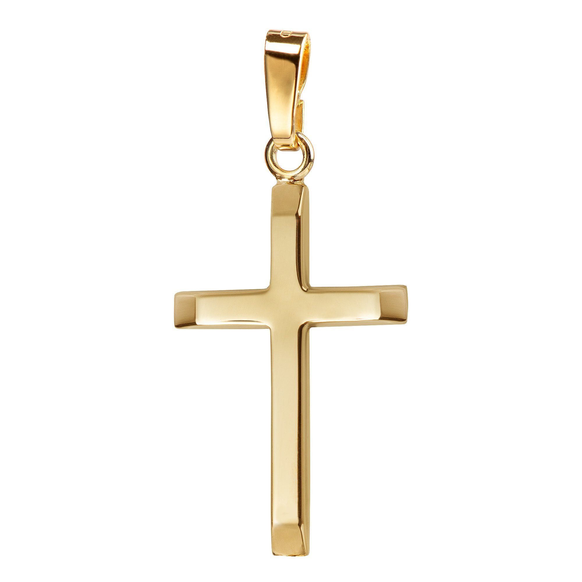 JEVELION Kettenanhänger Kreuz Anhänger 750 Gold (Goldkreuz, für Damen und  Herren), Goldanhänger - Made in Germany