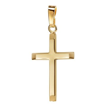 JEVELION Kreuzkette Kreuzanhänger 333 Gold - Made in Germany (Goldkreuz, für Damen und Herren), Mit Kette vergoldet- Länge wählbar 36 - 70 cm oder ohne Kette.