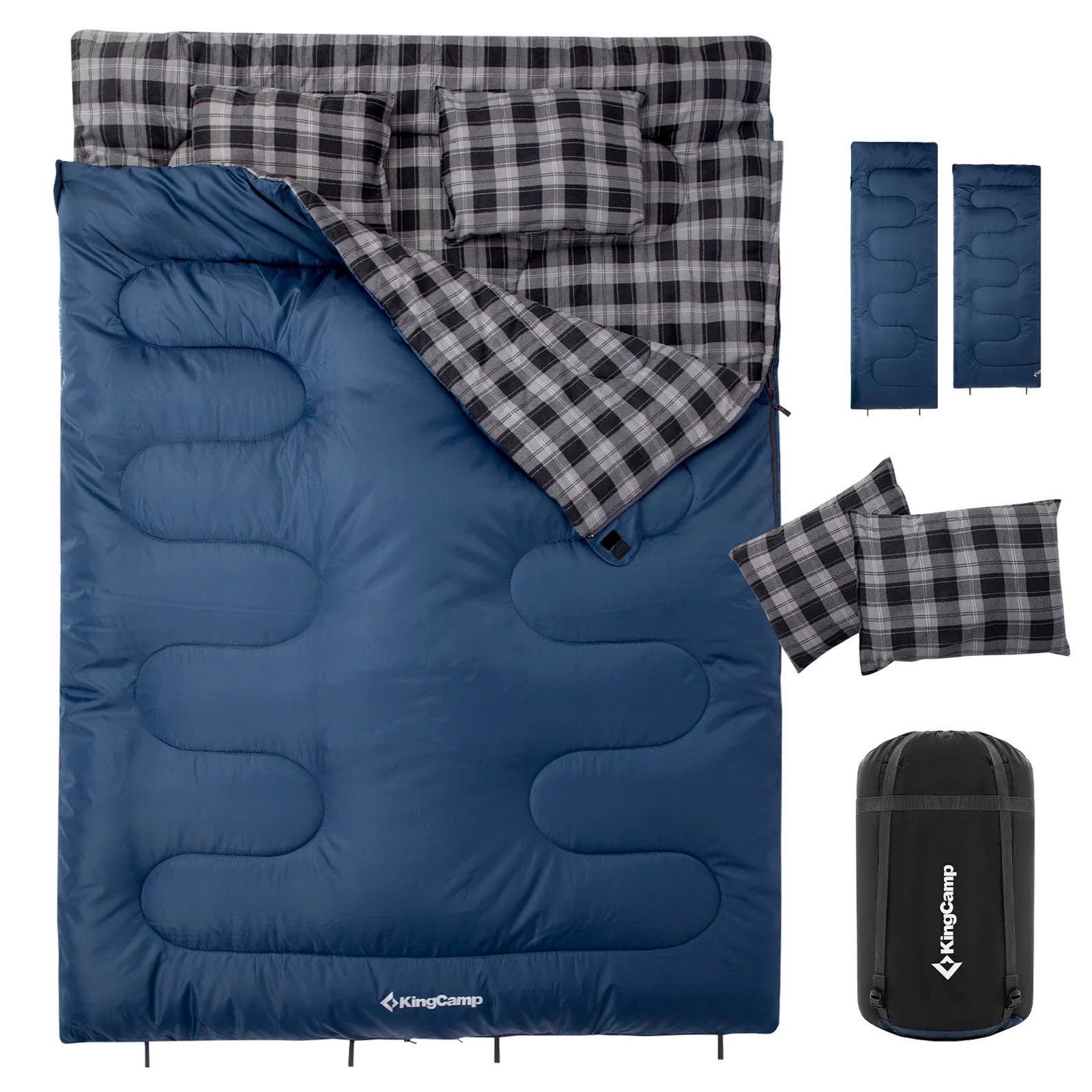 KingCamp Schlafsack Deckenschlafsack Snowflake 300D 2 Personen - Doppe
