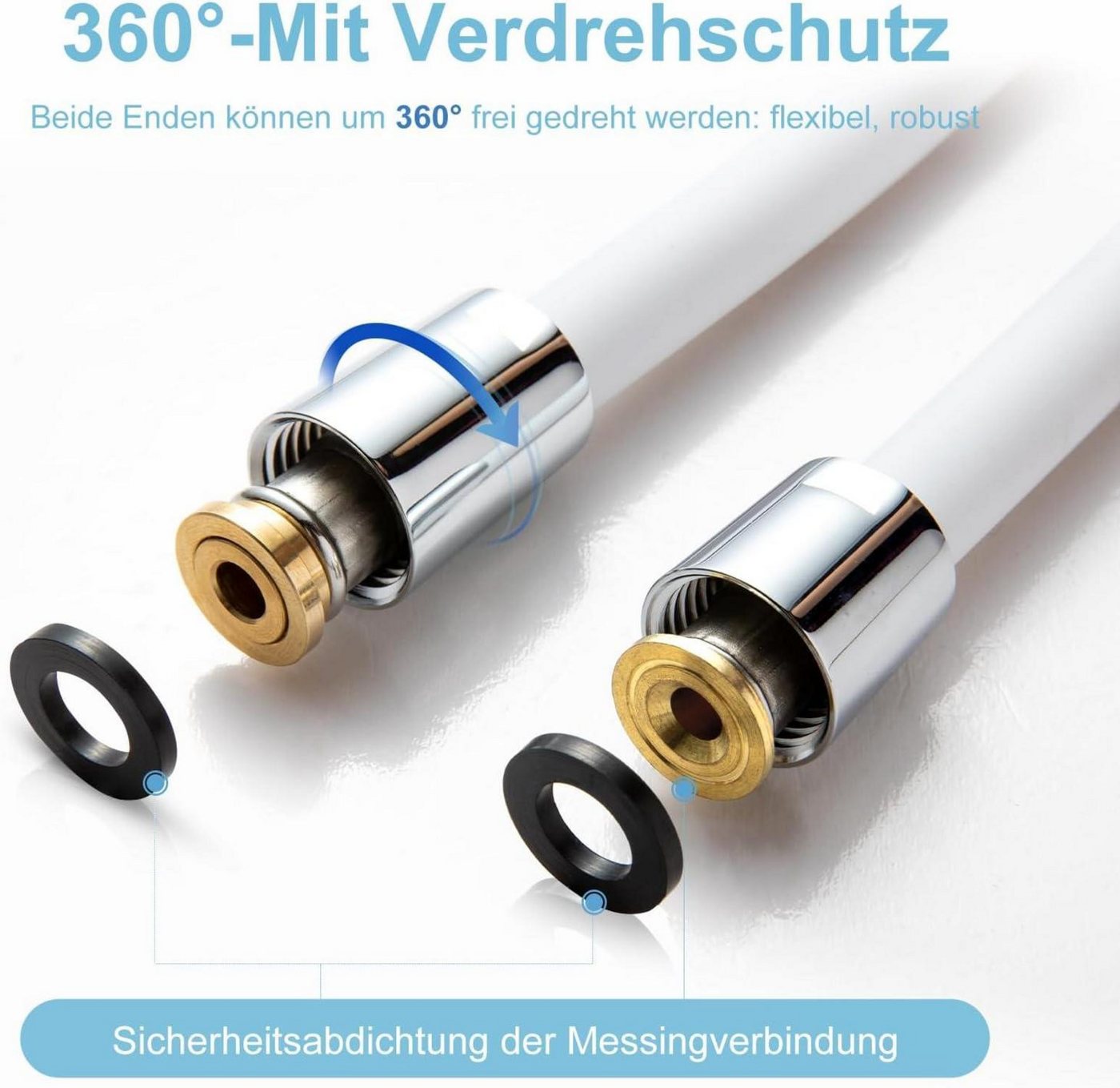 Thumbnail - LuxusKollektion Duschbrause Brauseschlauch Duschschlauch PVC 1,6m Universal Hochdruck Ersatz