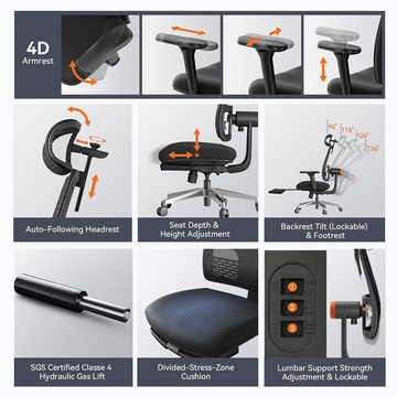 NEWTRAL Gaming-Stuhl Ergonomischer Magic-Pro-Stuhl mit Fußstütze