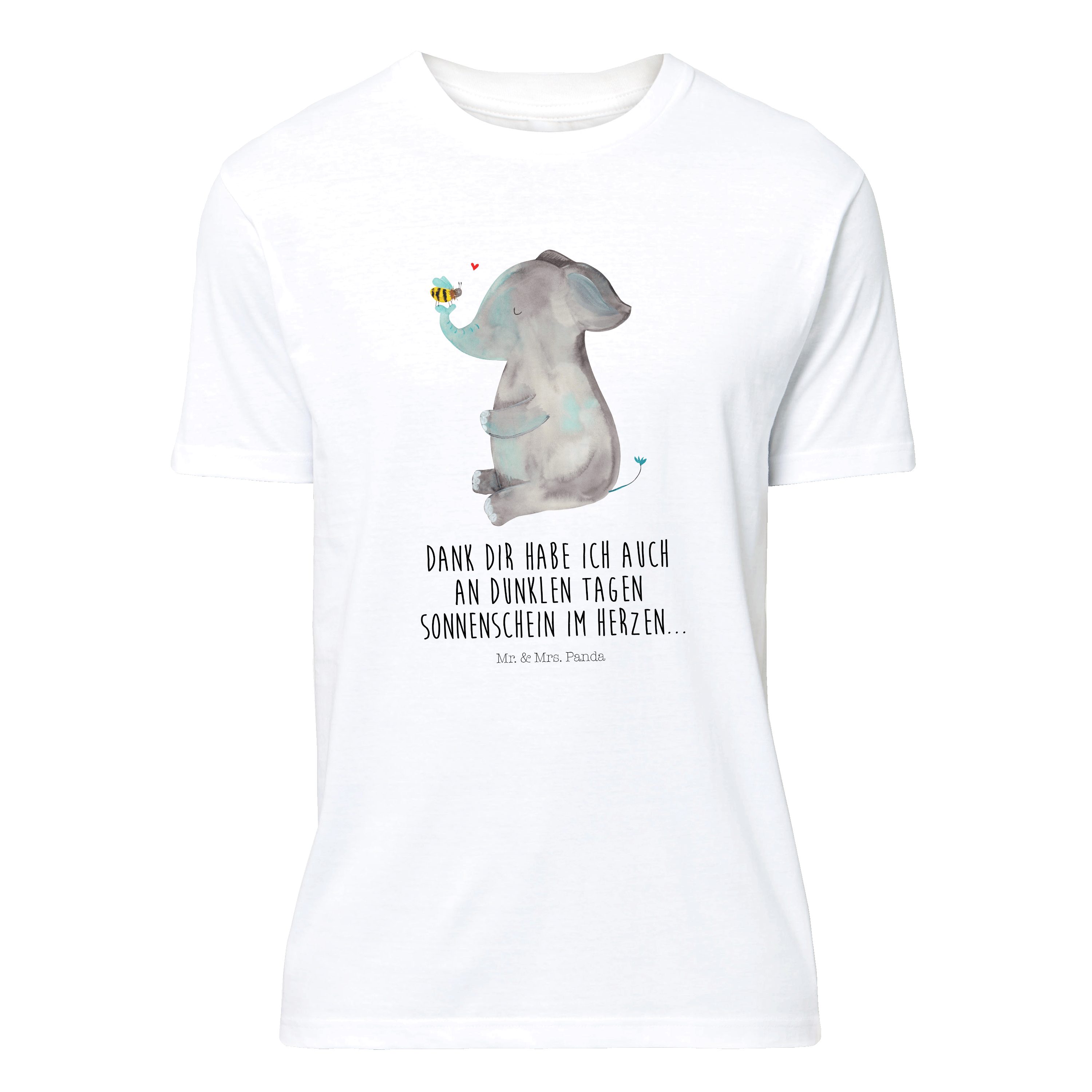 Mr. & Mrs. Panda TShirt Elefant & Biene Weiß Geschenk, S
