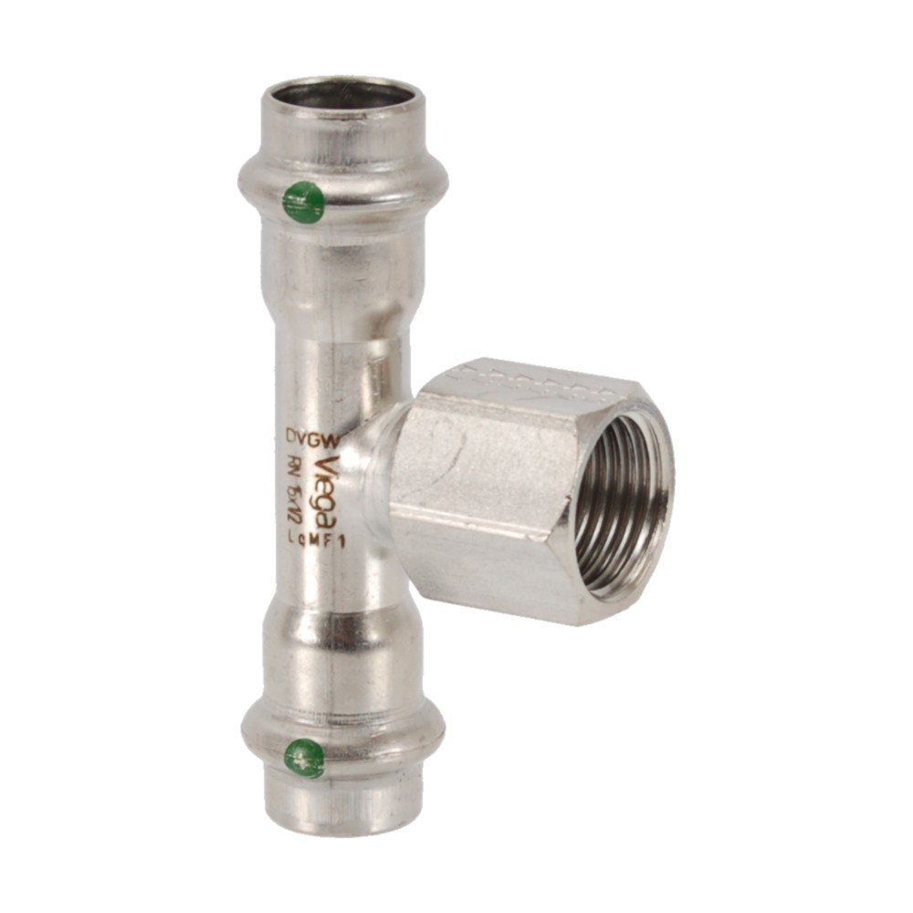 Viega Wasserrohr Viega Sanpress Inox T-Stück mit IG, Modell 2317.2, 28 mm x 1/2"