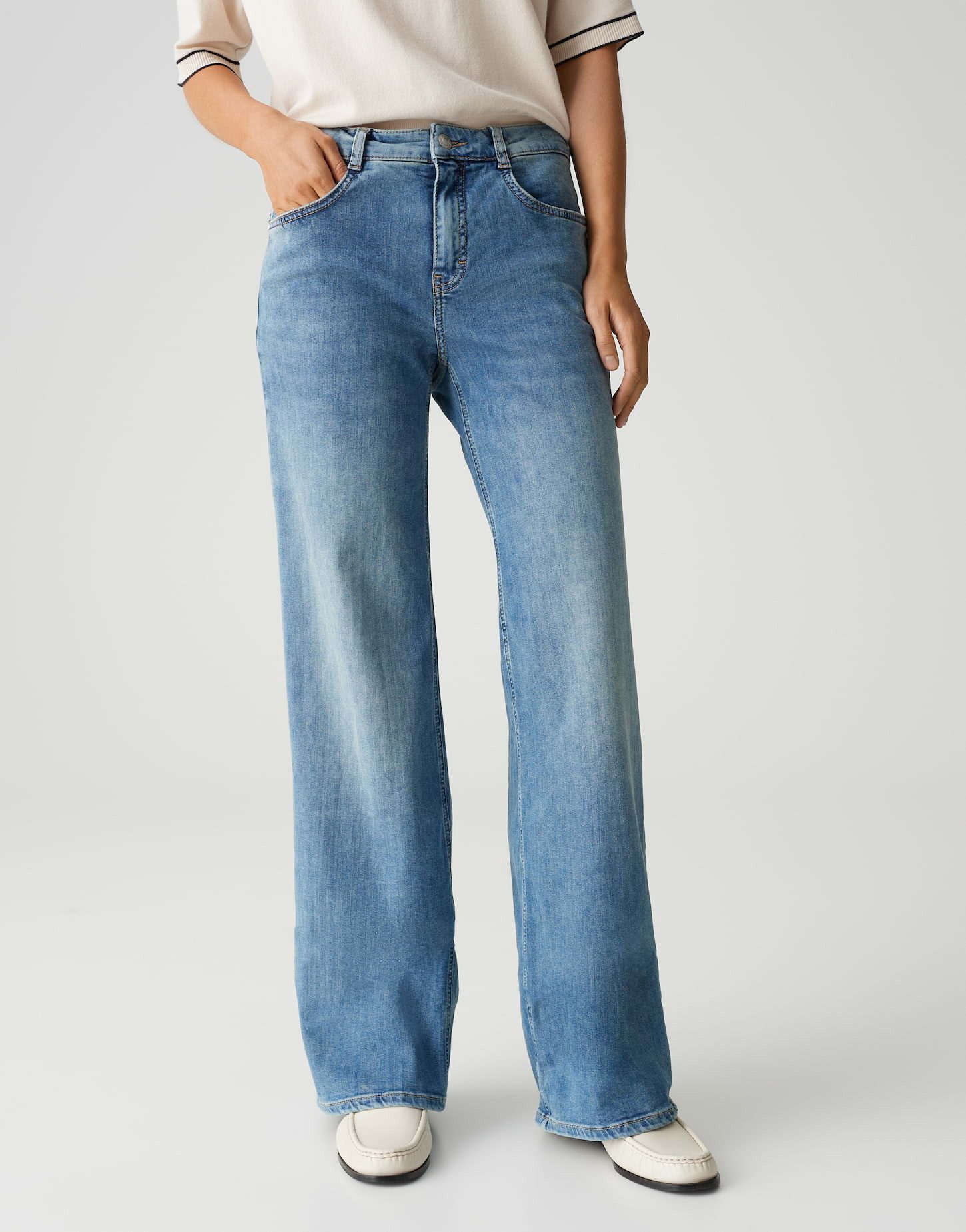 OPUS Damen Wide Leg Jeans - Melly MODERN Mit Powerstretch