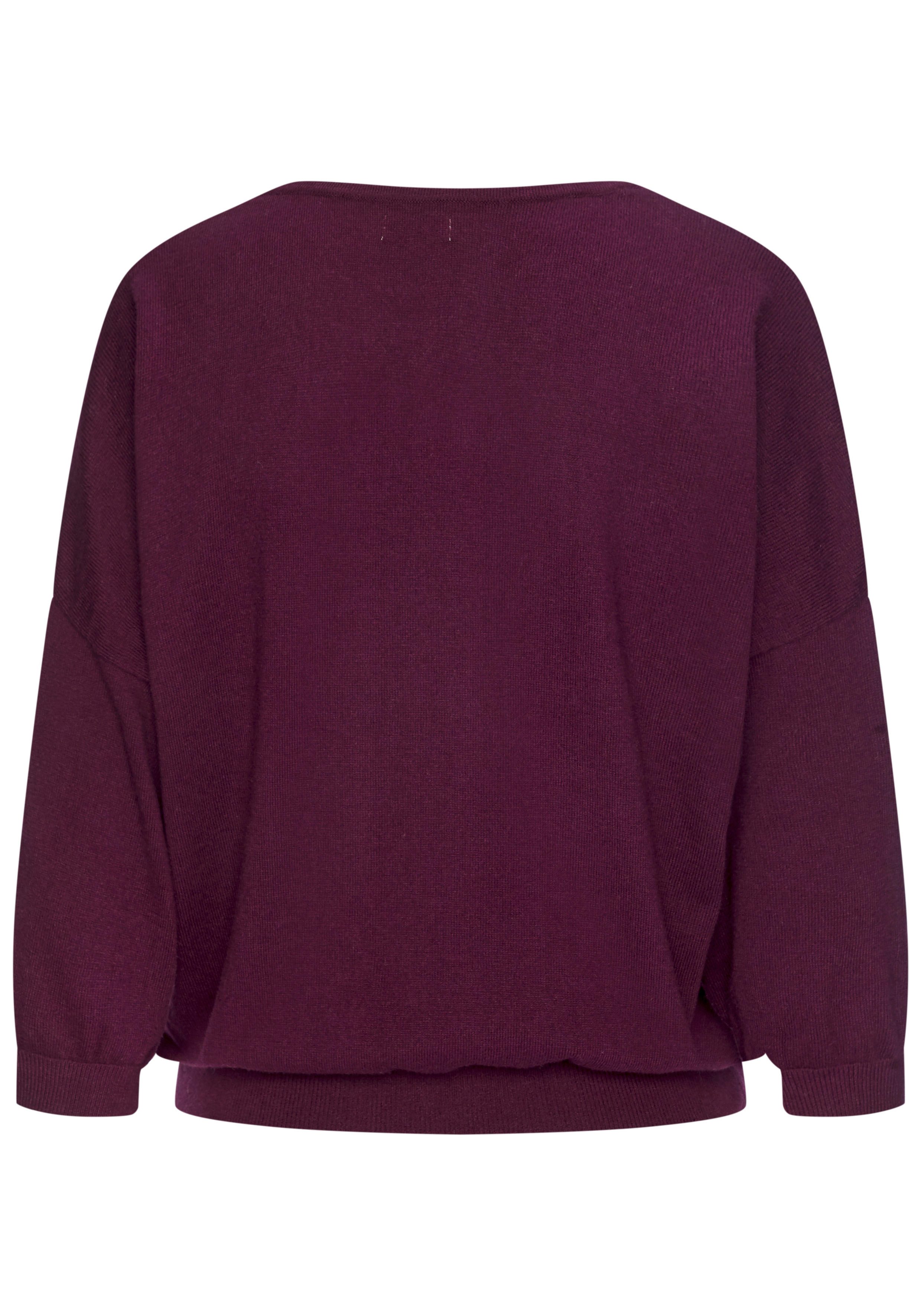 Vivance Fledermauspullover aus weicher Feinstrickqualität, mit V-Ausschnitt und lockerer Passform