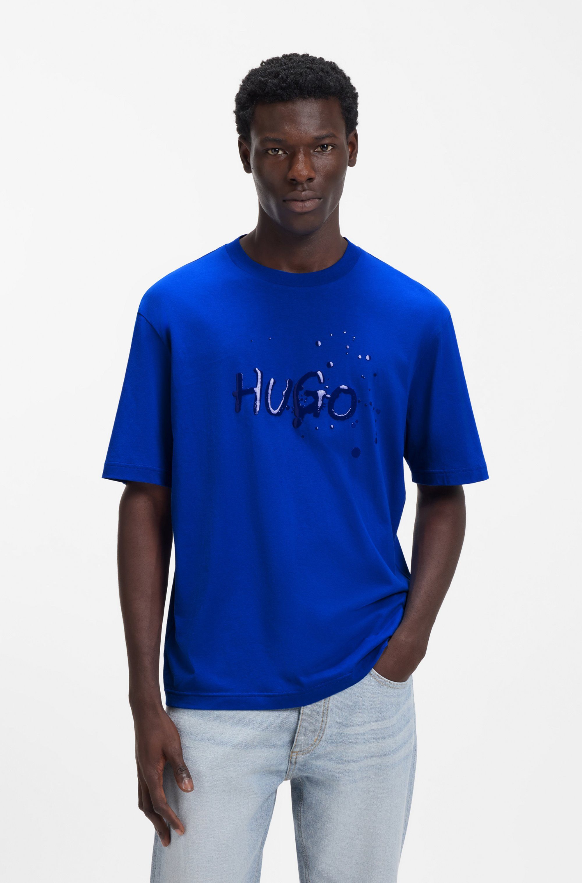 HUGO Blue T-Shirt Regular Fit, Hugo-Print