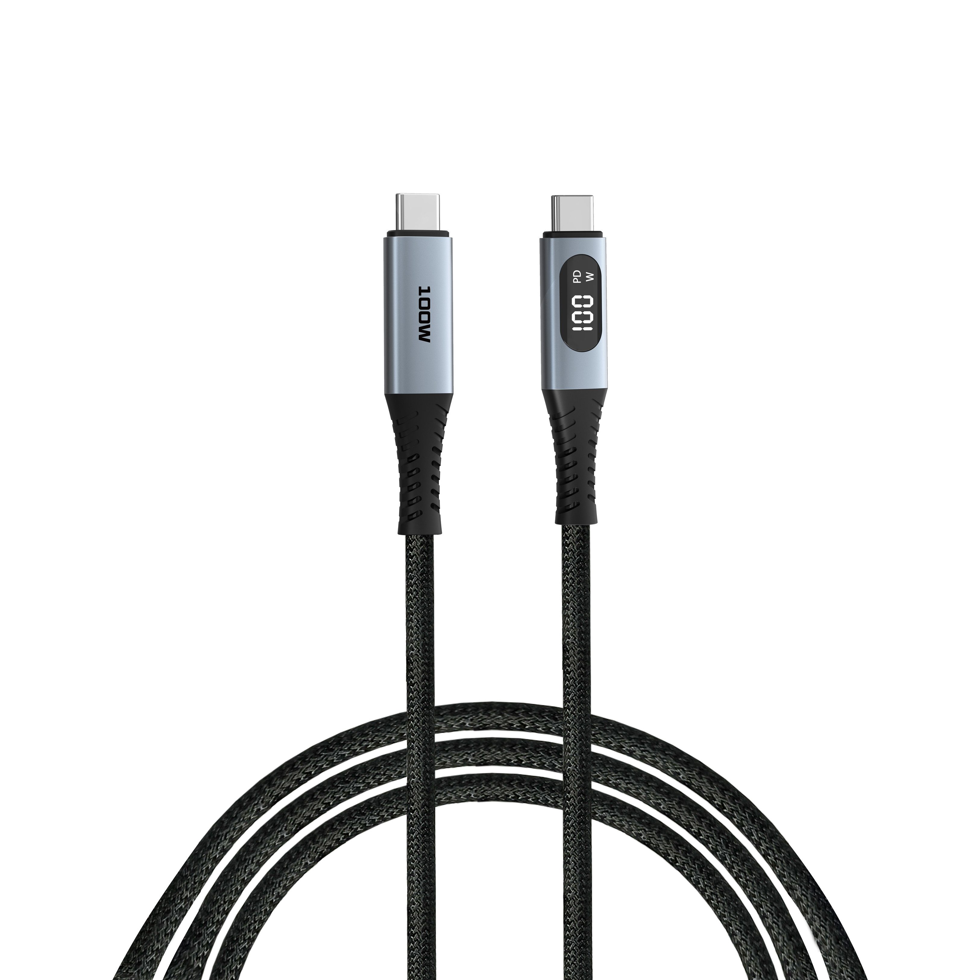 Verbatim Ladekabel Datenkabel Schnellladekabel USB-Kabel, USB-C, USB-C (120.0 cm), 100 W Power Delivery, Display, Textilgeflecht