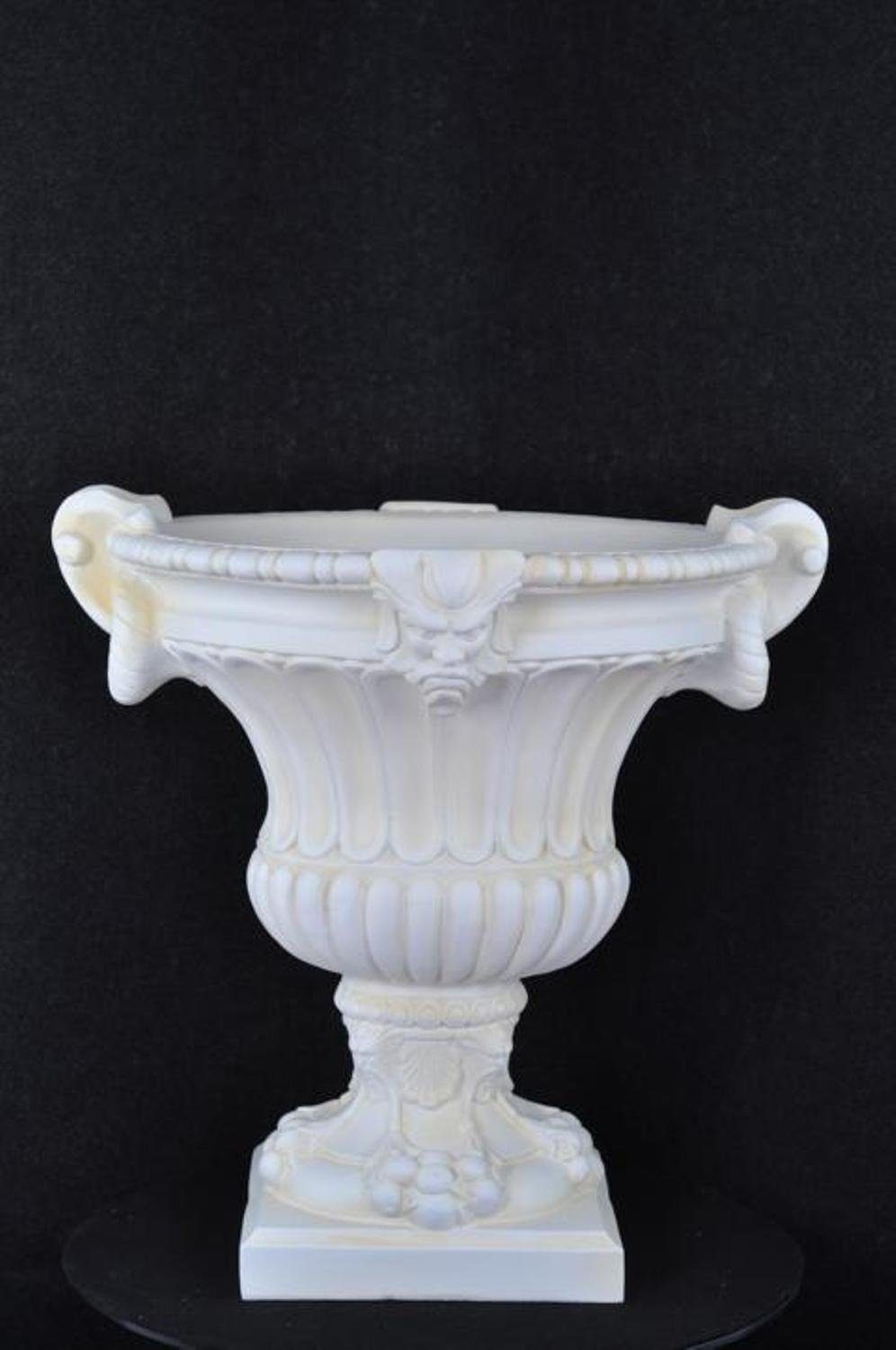 JVmoebel Skulptur XXL Design Blumen Topf Dekoration Vase Vasen Deko Kelch Pokal 69cm Weiß