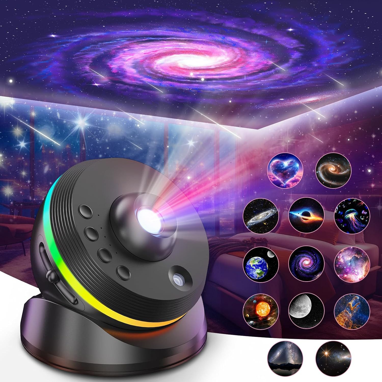 FELIXLEO Projektionslampe Planetarium Galaxy Projektor 13 in 1 Star Light Projector Schlaf