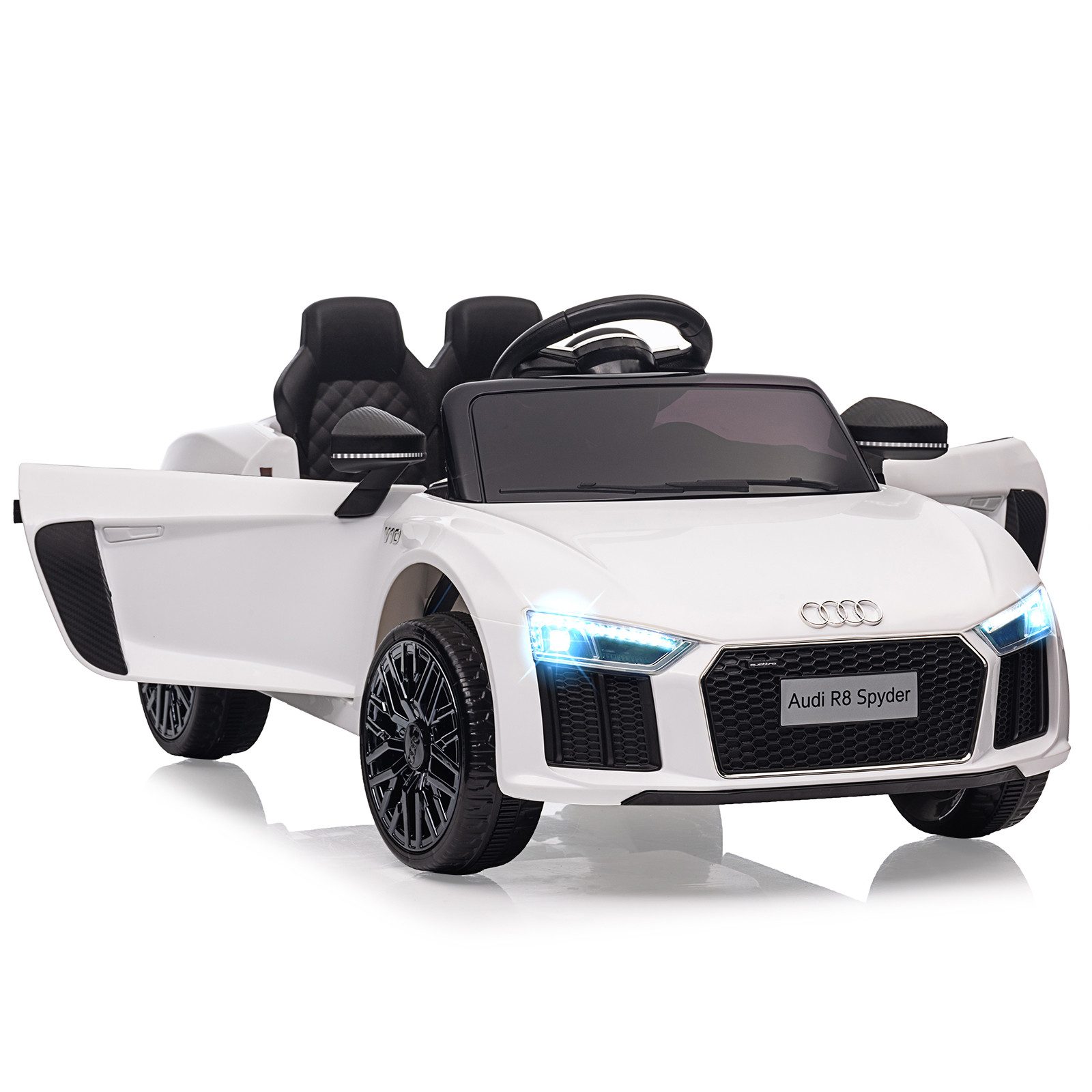 GarveeMore Elektro-Kinderauto Elektroauto für Kinder 3–8 Jahre mit 2,4G-Fernsteuerung, MP3, 12V-Akku