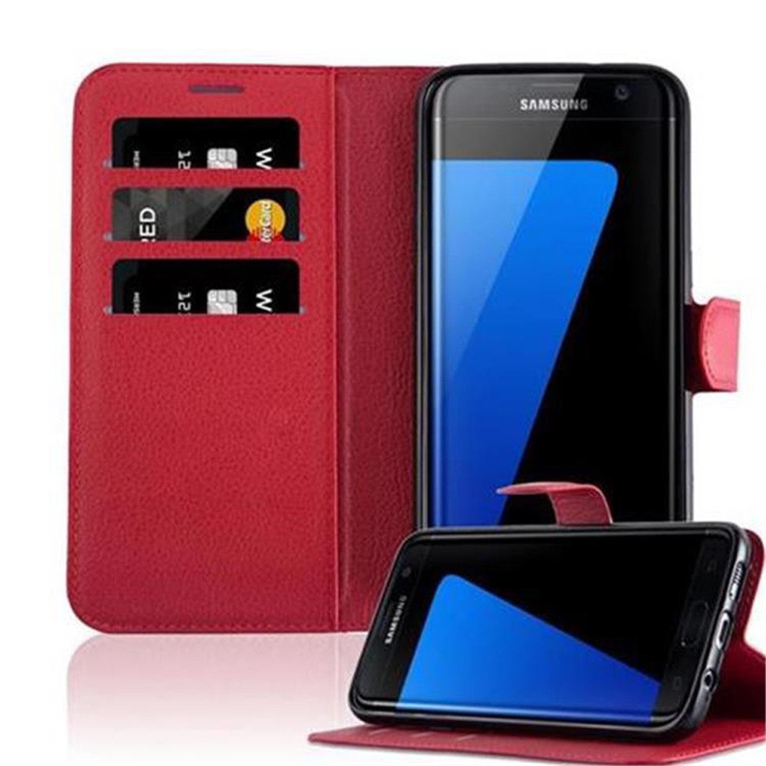Cadorabo Handyhülle für Samsung Galaxy S7 EDGE Hülle Samsung Galaxy S7 EDGE, Hülle Schutzhülle mit Standfunktion, Kartenfach und Magnetverschluss
