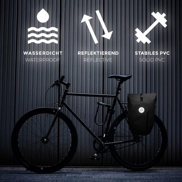 MNT10 Fahrradtasche Fahrradtasche für Gepäckträger 28L I Wasserdicht Und Reflektierend, Gepäckträgertasche für Fahrrad & Umhängetasche I für Touren