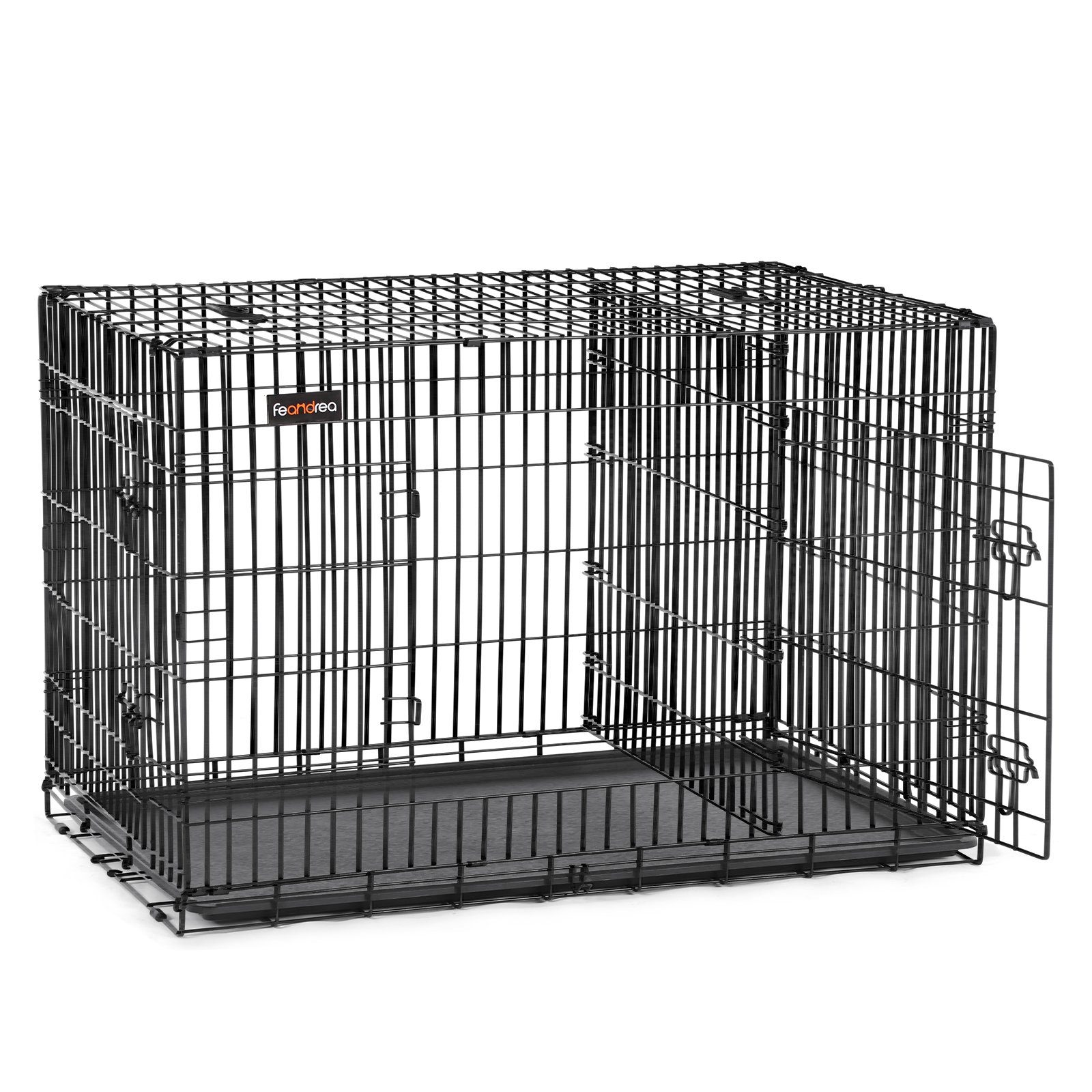 FEANDREA Tiertransportbox, Hundebox 2 Türen, 122 x 74,5 x 80,5 cm