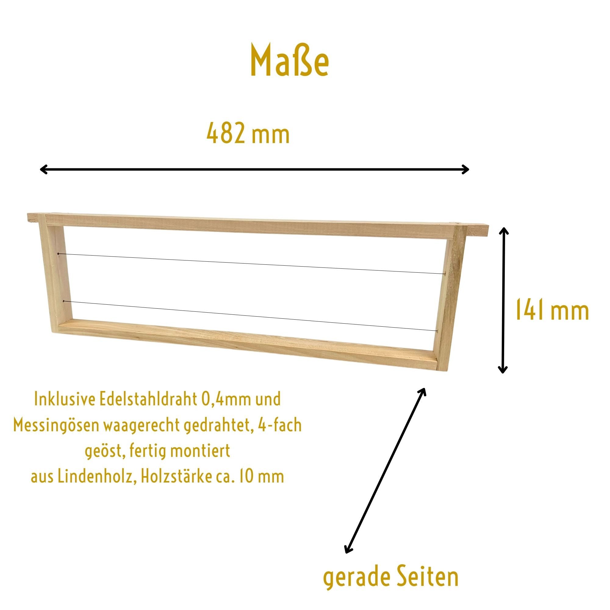 BIENEN SCHMIDT Bienenbeute DADANT Rähmchen US Honig 141 mit GERADEN Seiten, Dadant, 136-tlg., 482 x 141 mm modifiziert