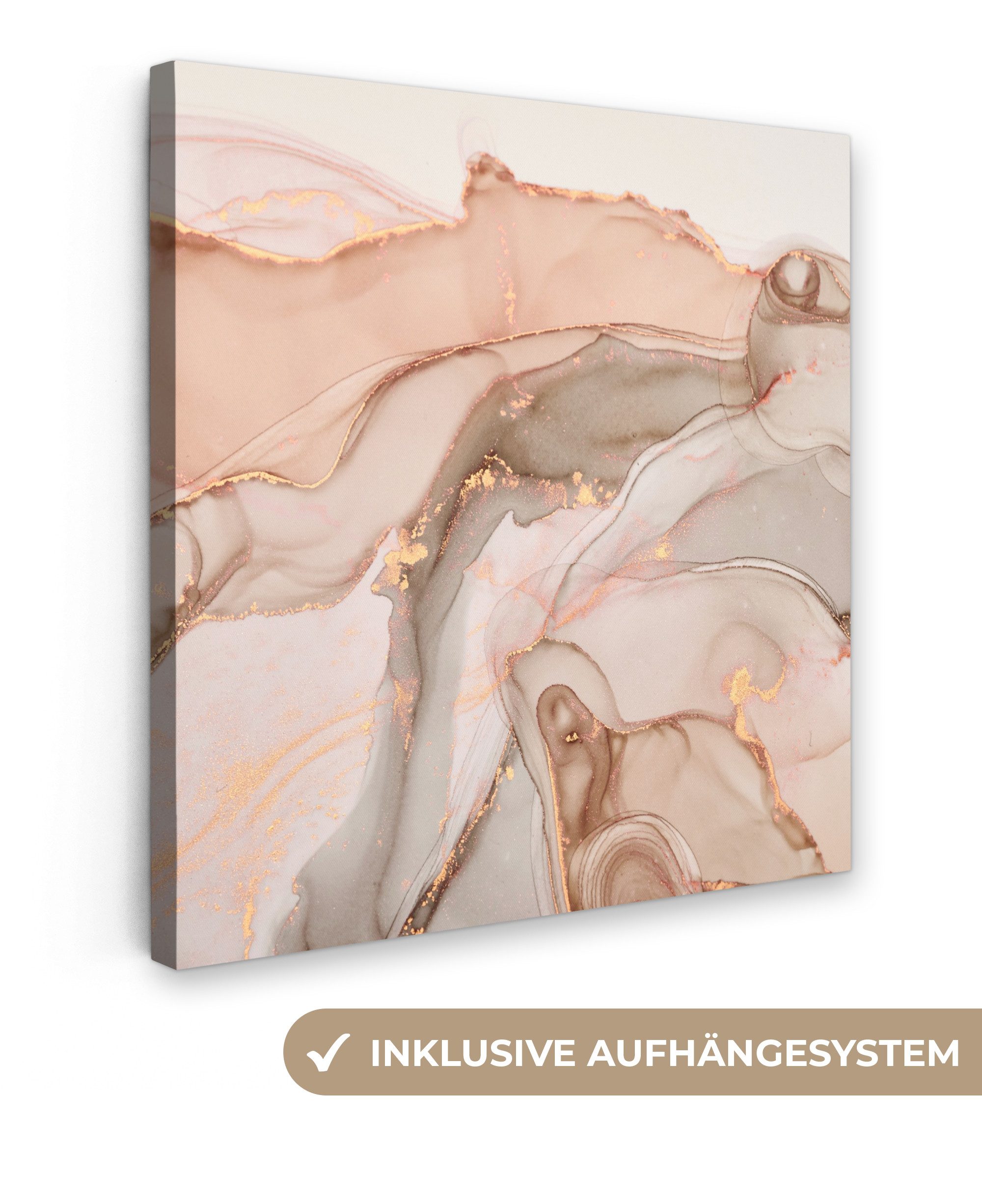 OneMillionCanvasses® Leinwandbild Marmor - Rosa - günstig online kaufen