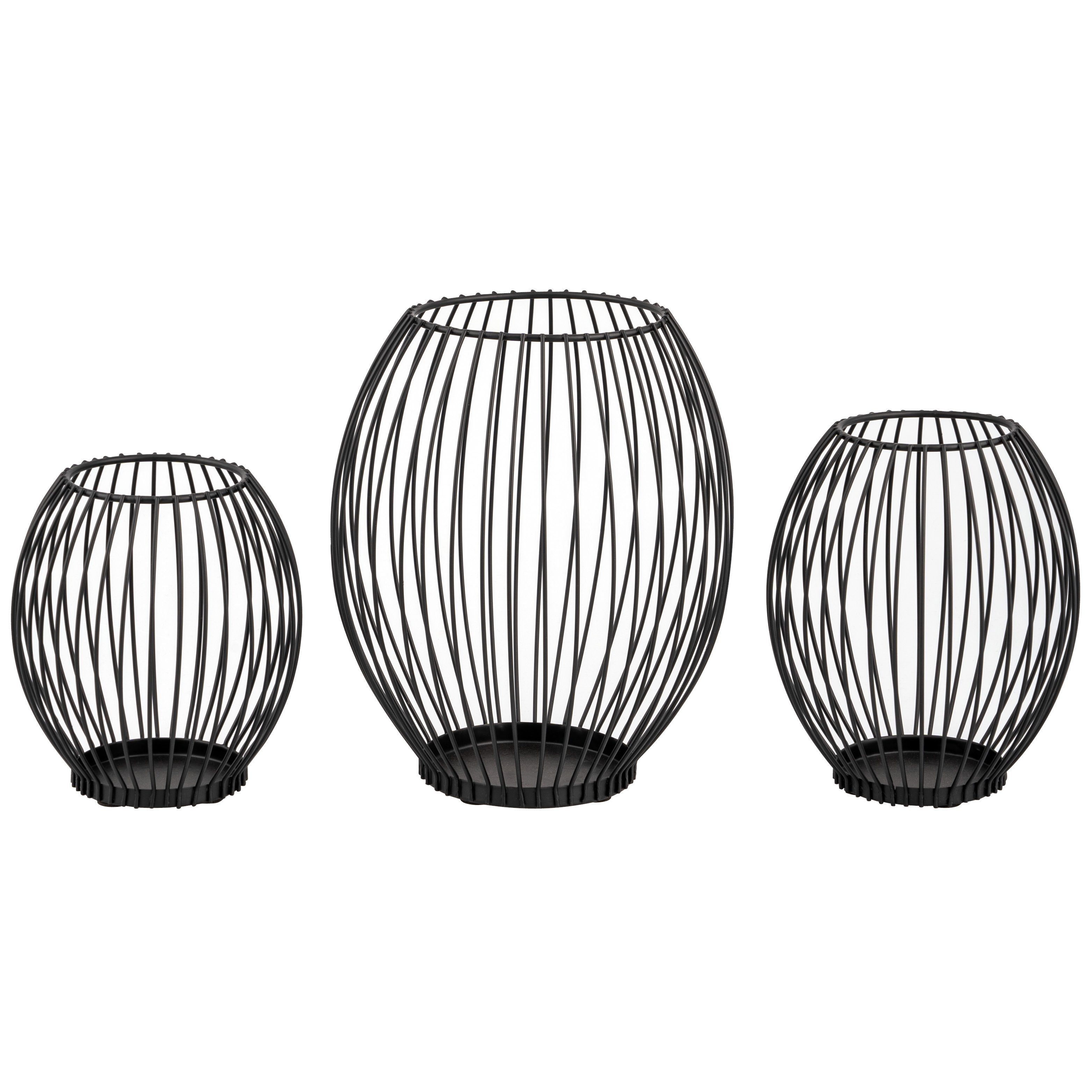 bremermann Торшеры 3er-Set Торшеры, Подсвечник, Stumpenkerze, Metall, schwarz