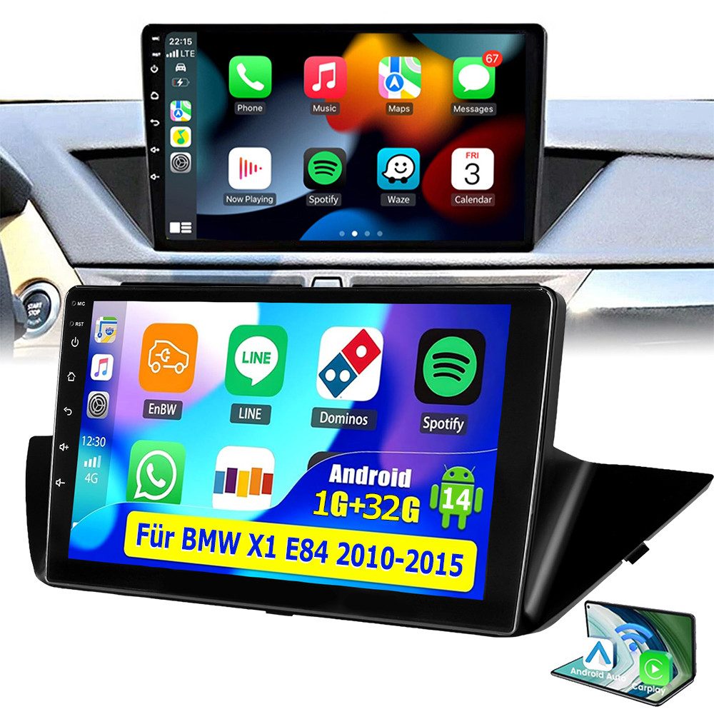 ESSGOO DAB+ Android 15 4+64G Carplay Für BMW X1 E84 2010-2015 GPS Navi RDS Autoradio (Digitalradio (DAB), RDS, AM, FM, Carplay Android Auto Bluetooth EQ USB GPS Navi WIFI Touchscreen)