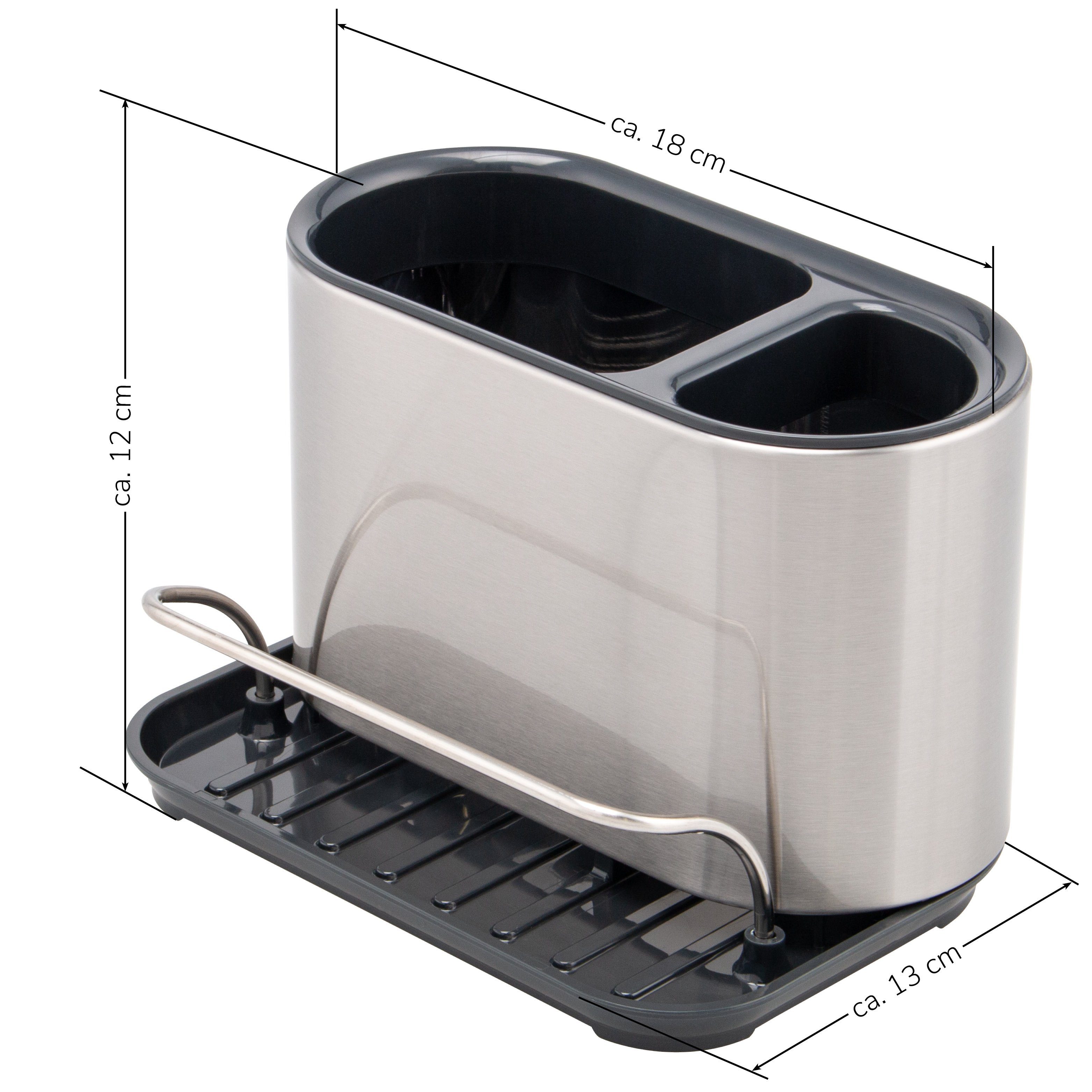 (Komplett-Set), Waschbeckenorganizer Schwammhalter mit bremermann Fächern, mit Schwammhalter, Spülbürstenhalter