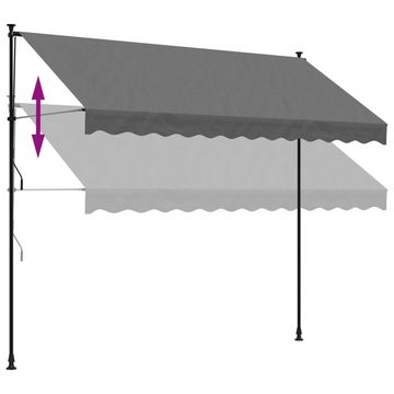 vidaXL Markise Markise Terrassendach Einziehbar Anthrazit 300x150 cm Stoff und Stahl