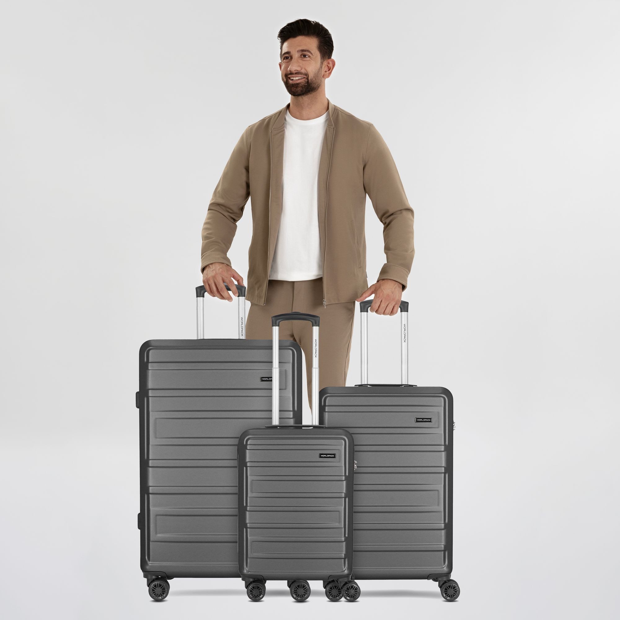 WORLDPACK Trolleyset New York 2.0, 4 Rollen, (3-teilig, 3 tlg), ABS