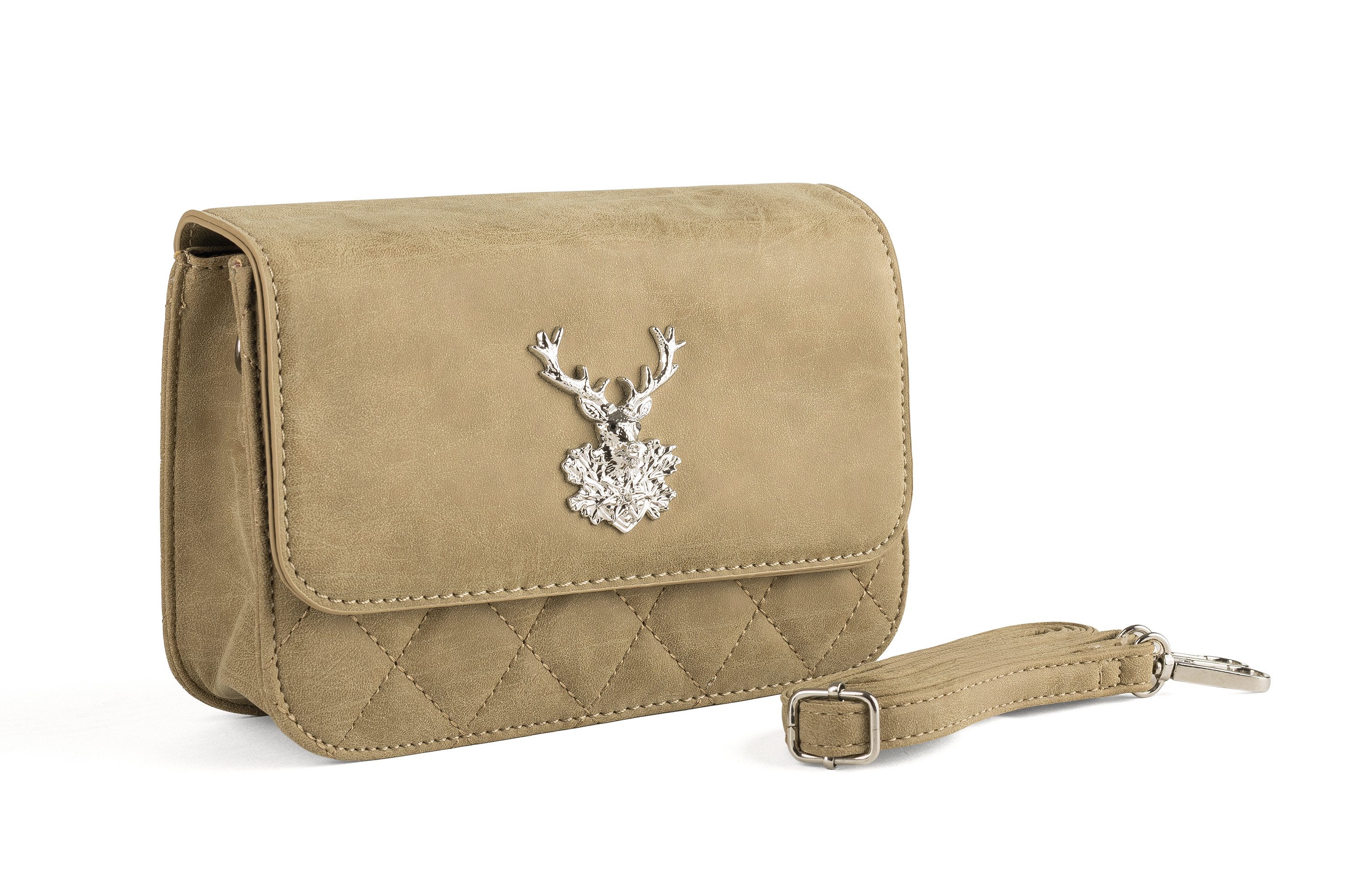 Der Trachtler Trachtentasche Damen Dirndltasche mit Hirsch-Zierteil, - stilvolles Trachten-Accessoire